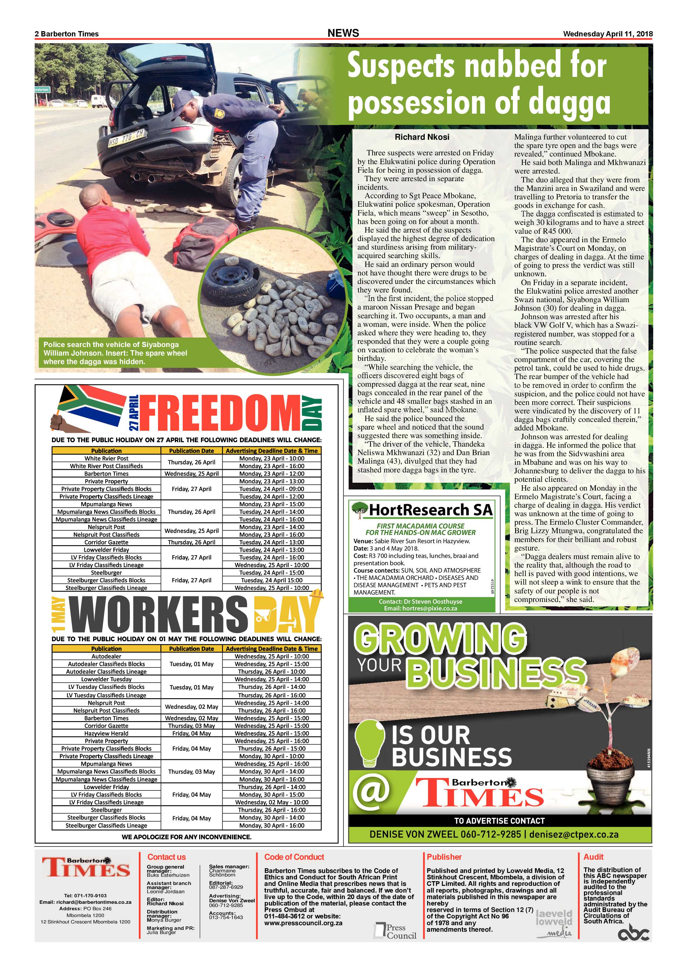 Barberton Times 11 April 2018 page 2