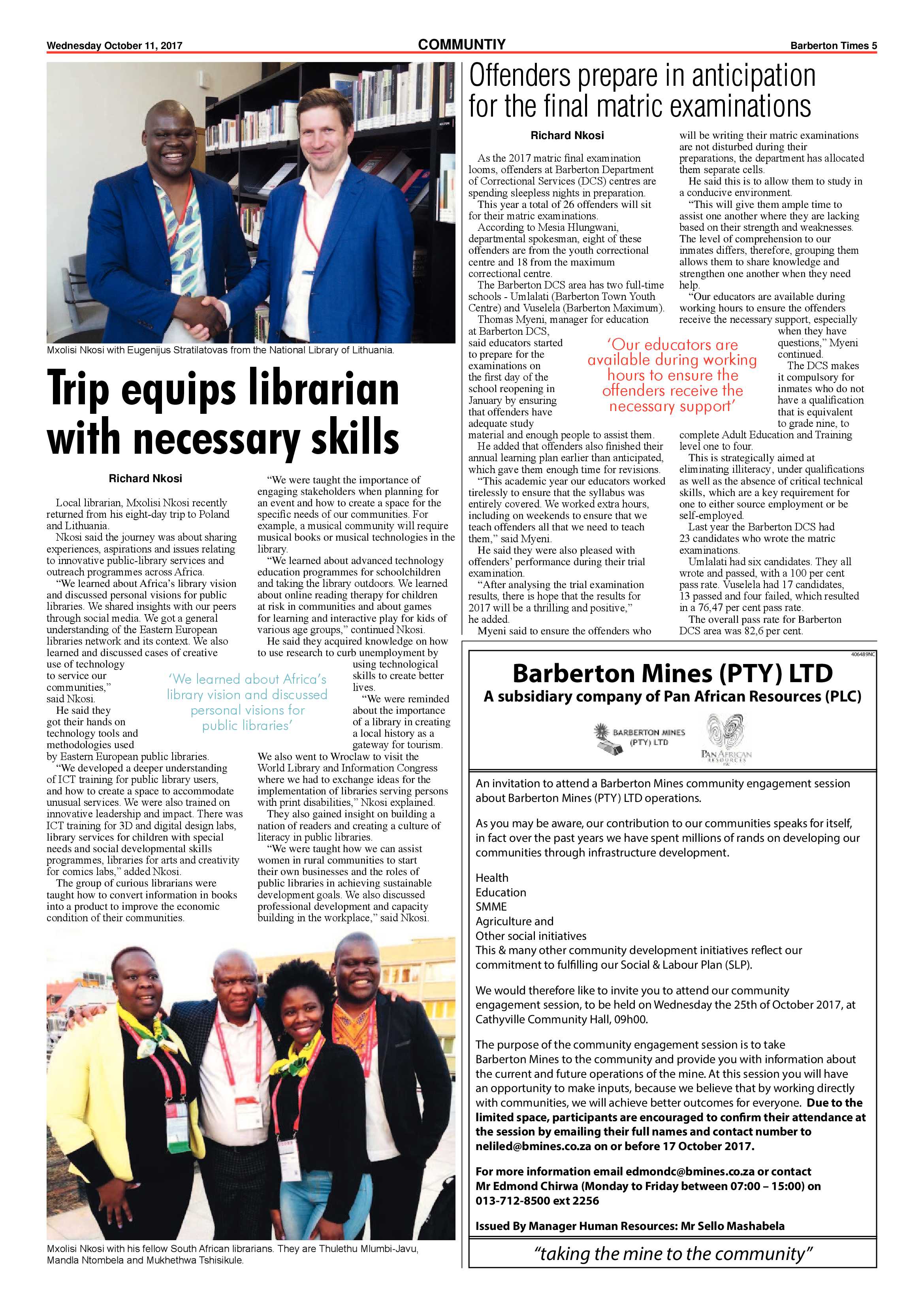 Barberton Times 11 October 2017 page 5