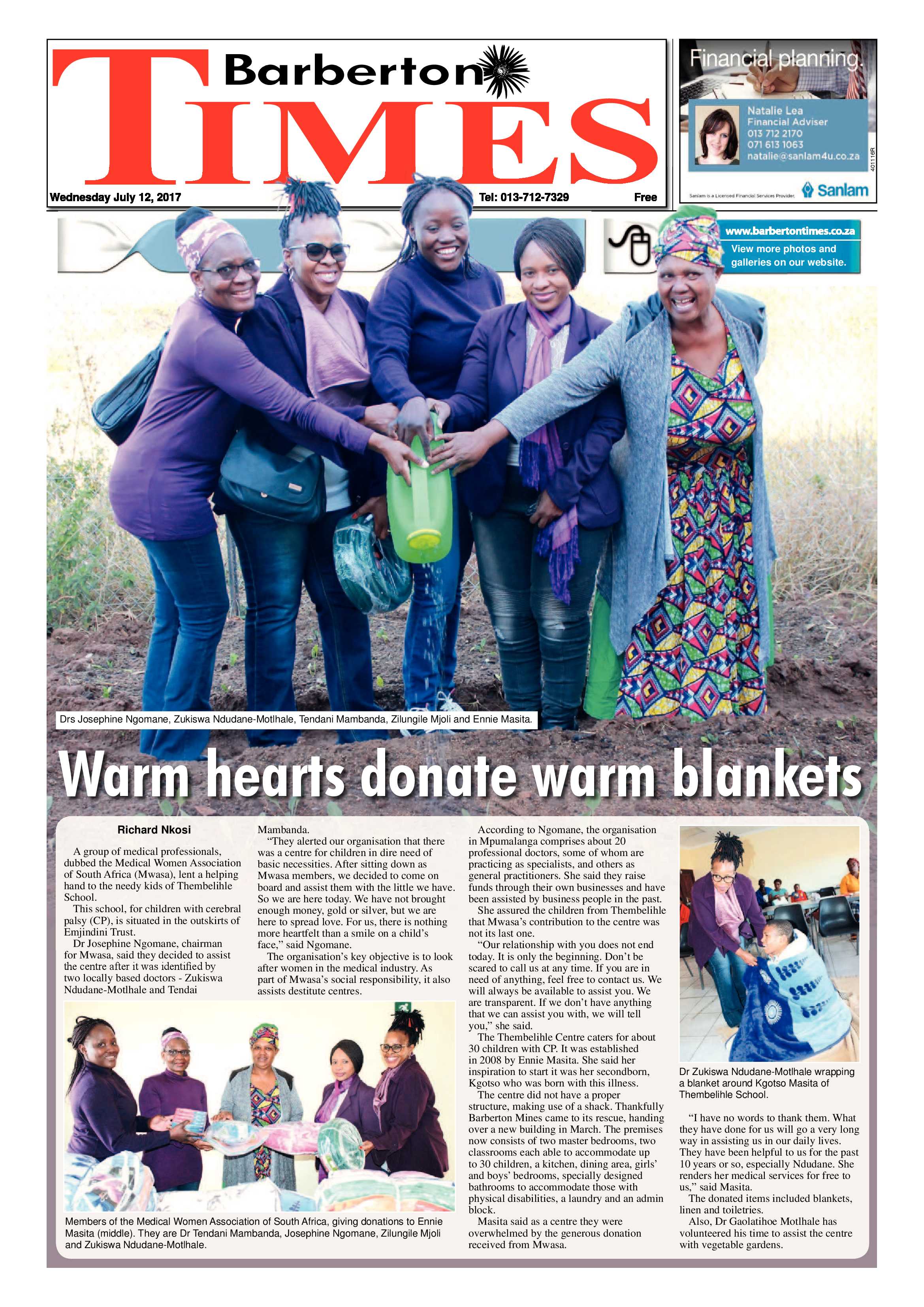 Barberton Times 12 July 2017 page 1
