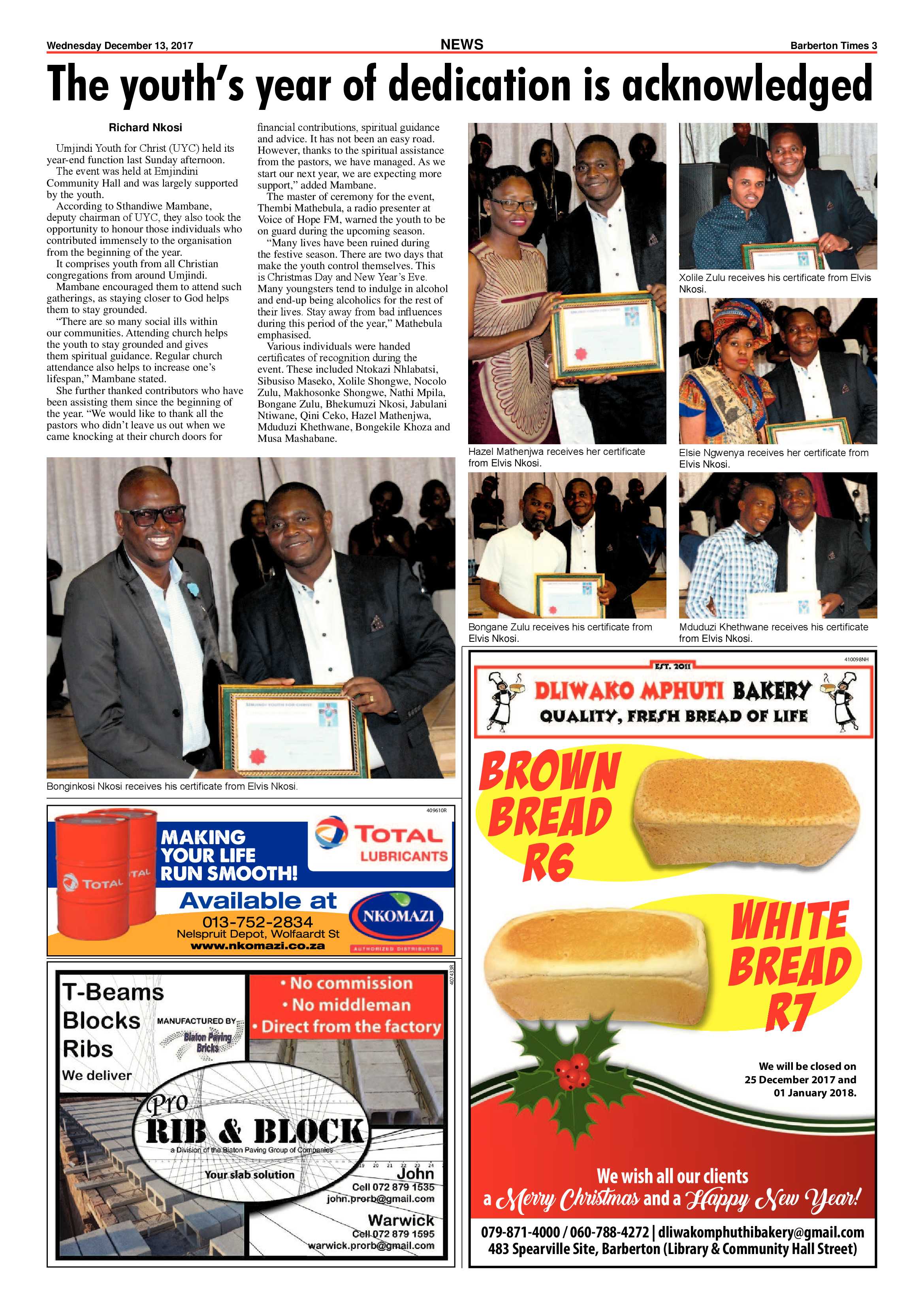 Barberton Times 13 December 2017 page 3
