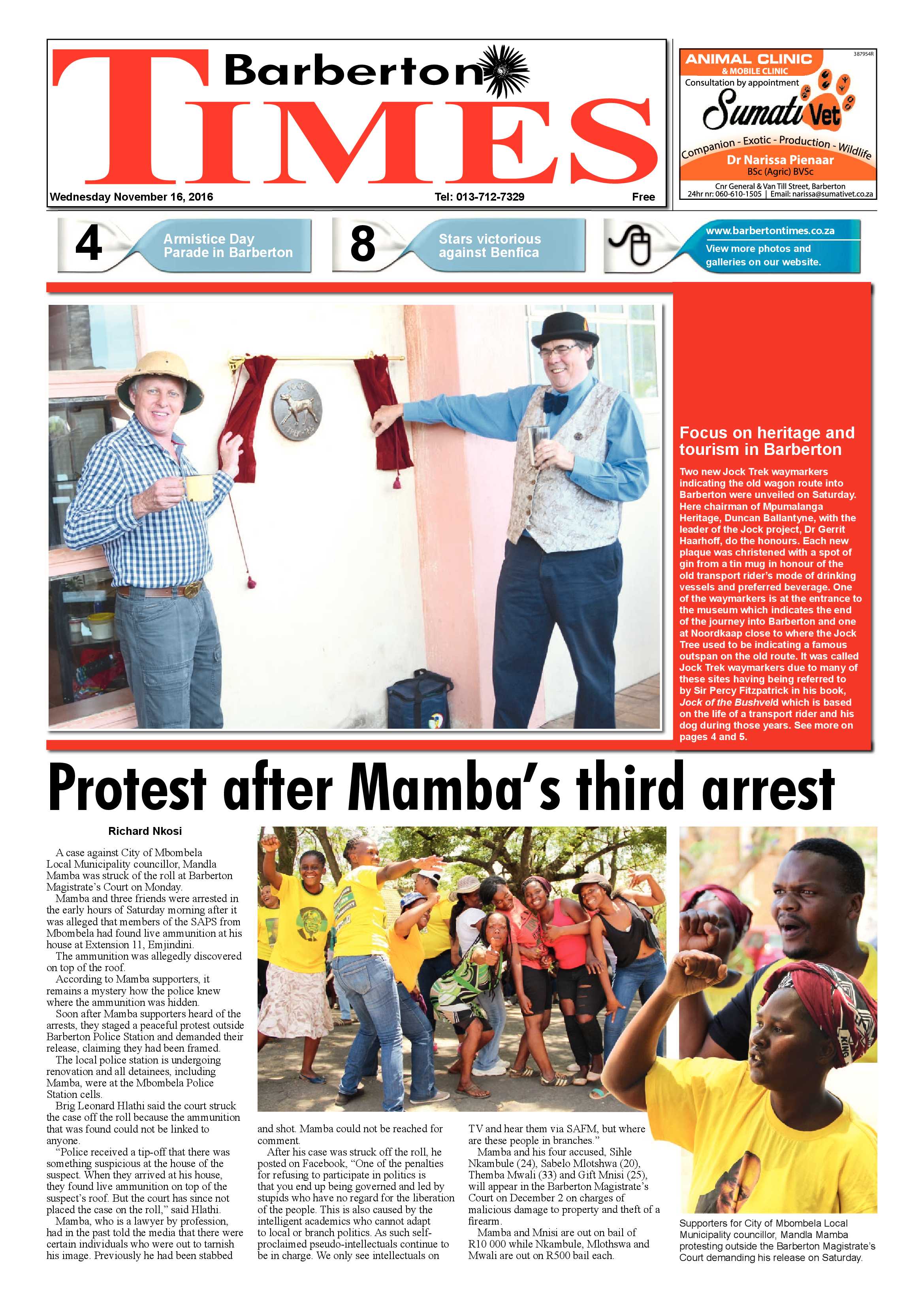 Barberton Times 14 December 2016 page 1