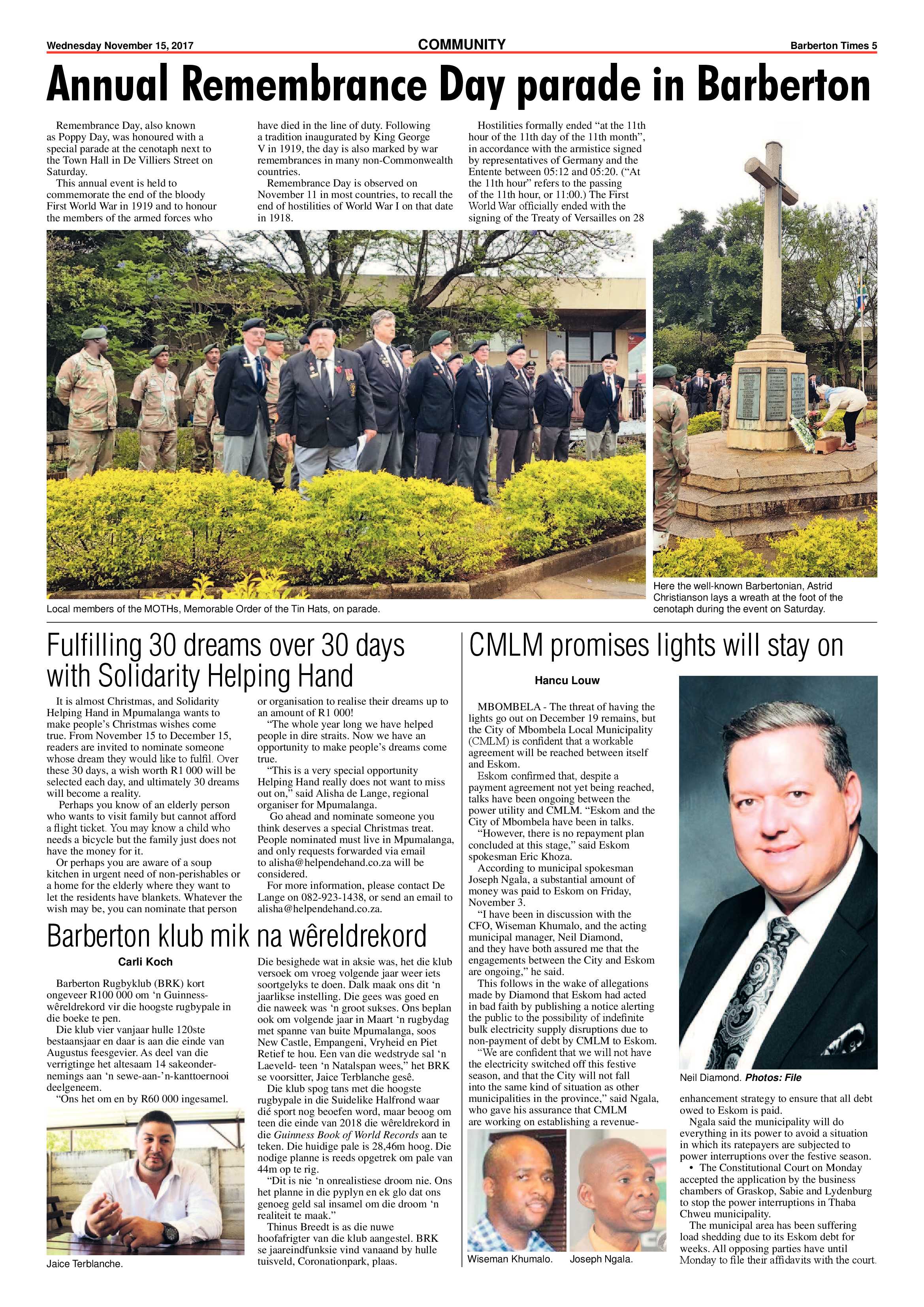 Barberton Times 15 November 2017 page 5