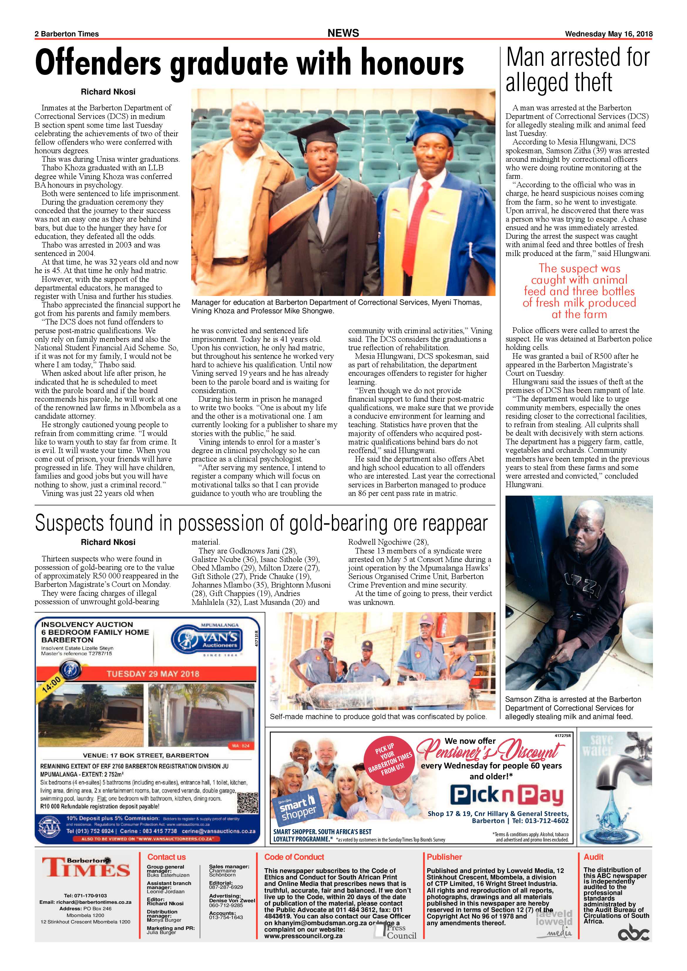 Barberton Times 16 May 2018 page 2