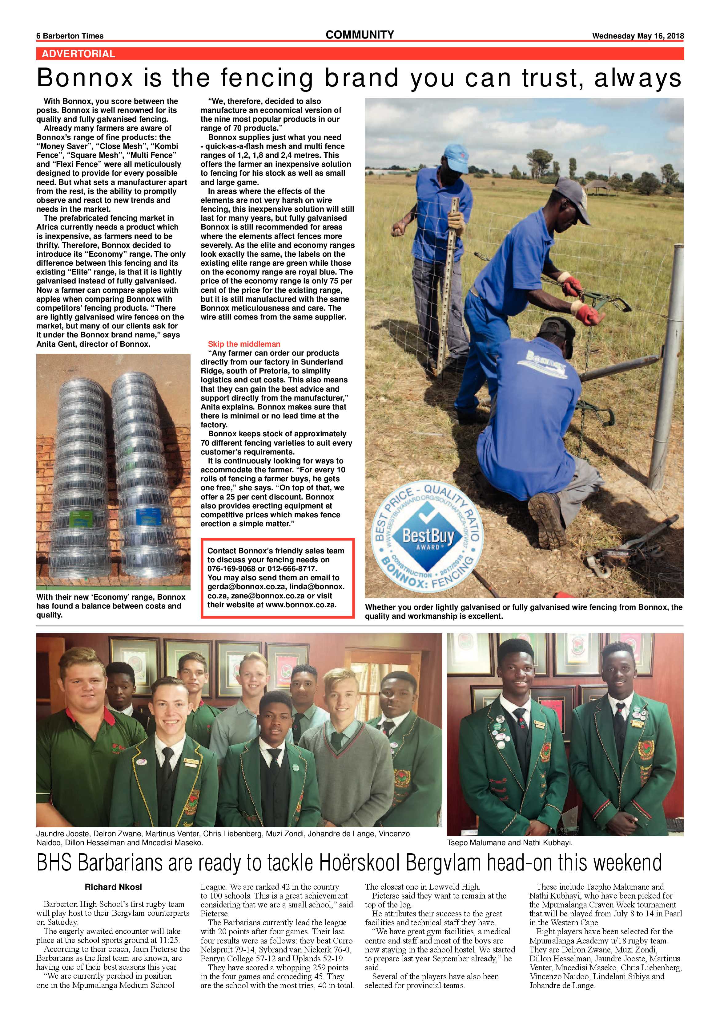 Barberton Times 16 May 2018 page 6
