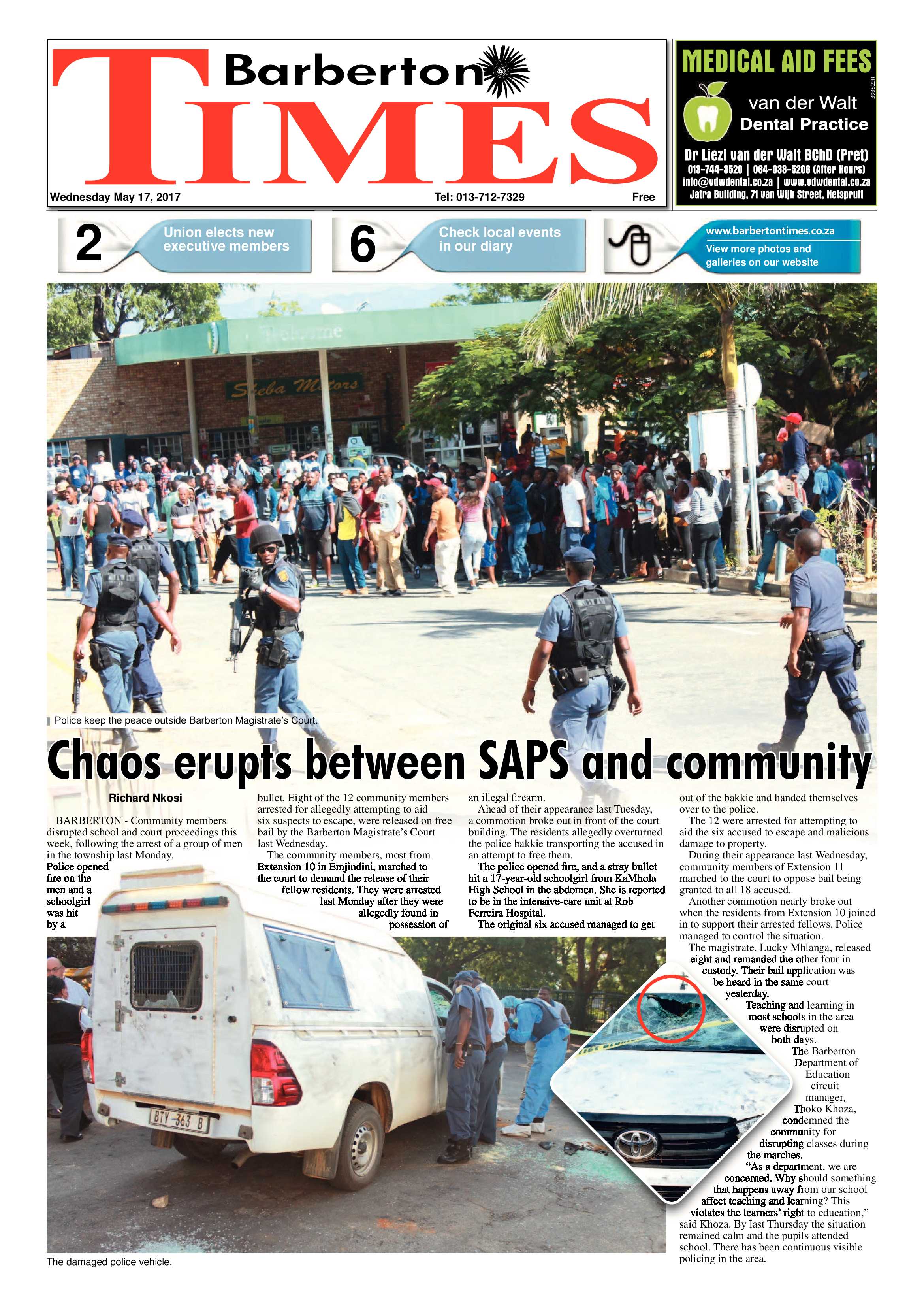 Barberton Times 17 May 2017 page 1