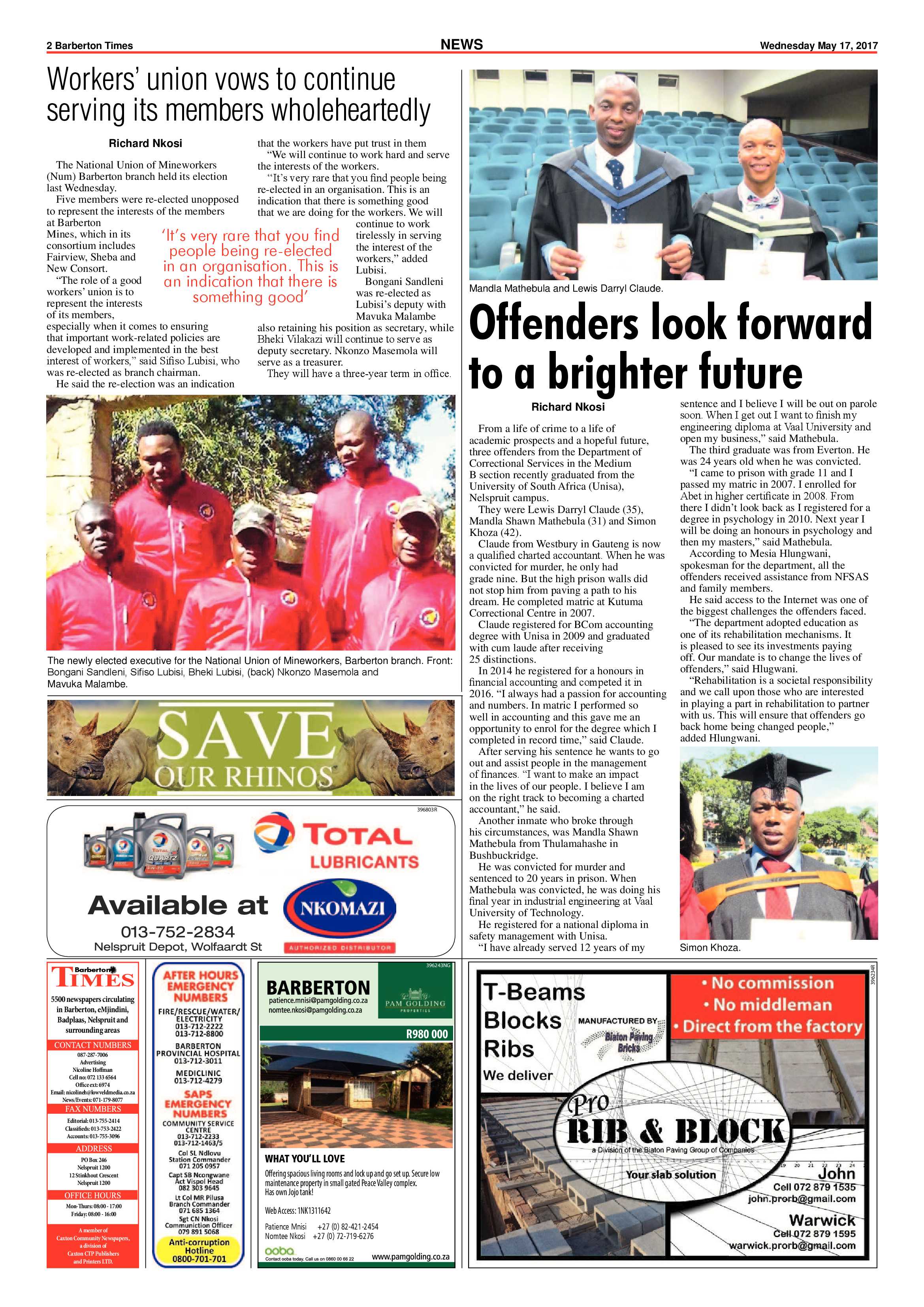 Barberton Times 17 May 2017 page 2