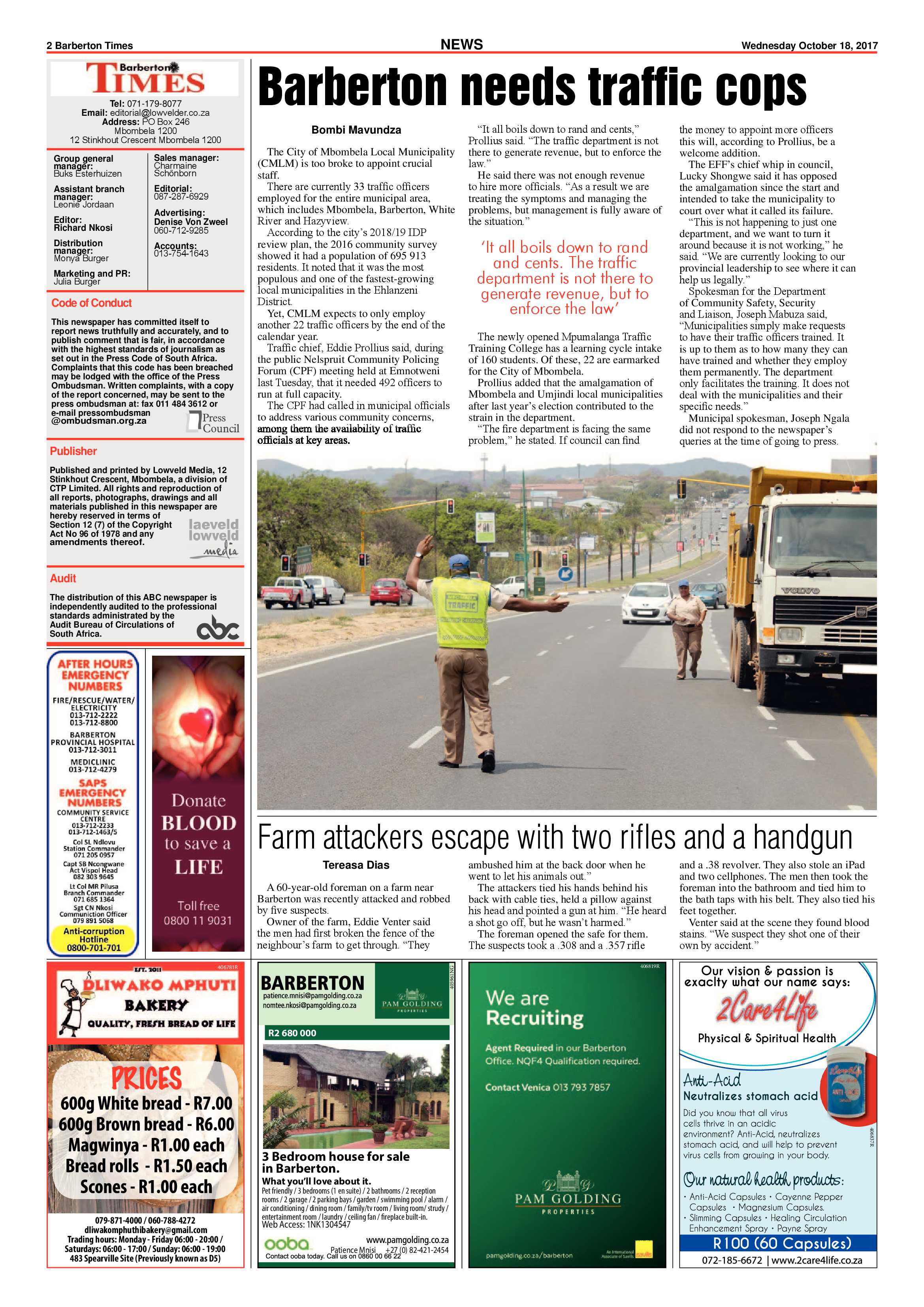 Barberton Times 18 October 2017 page 2