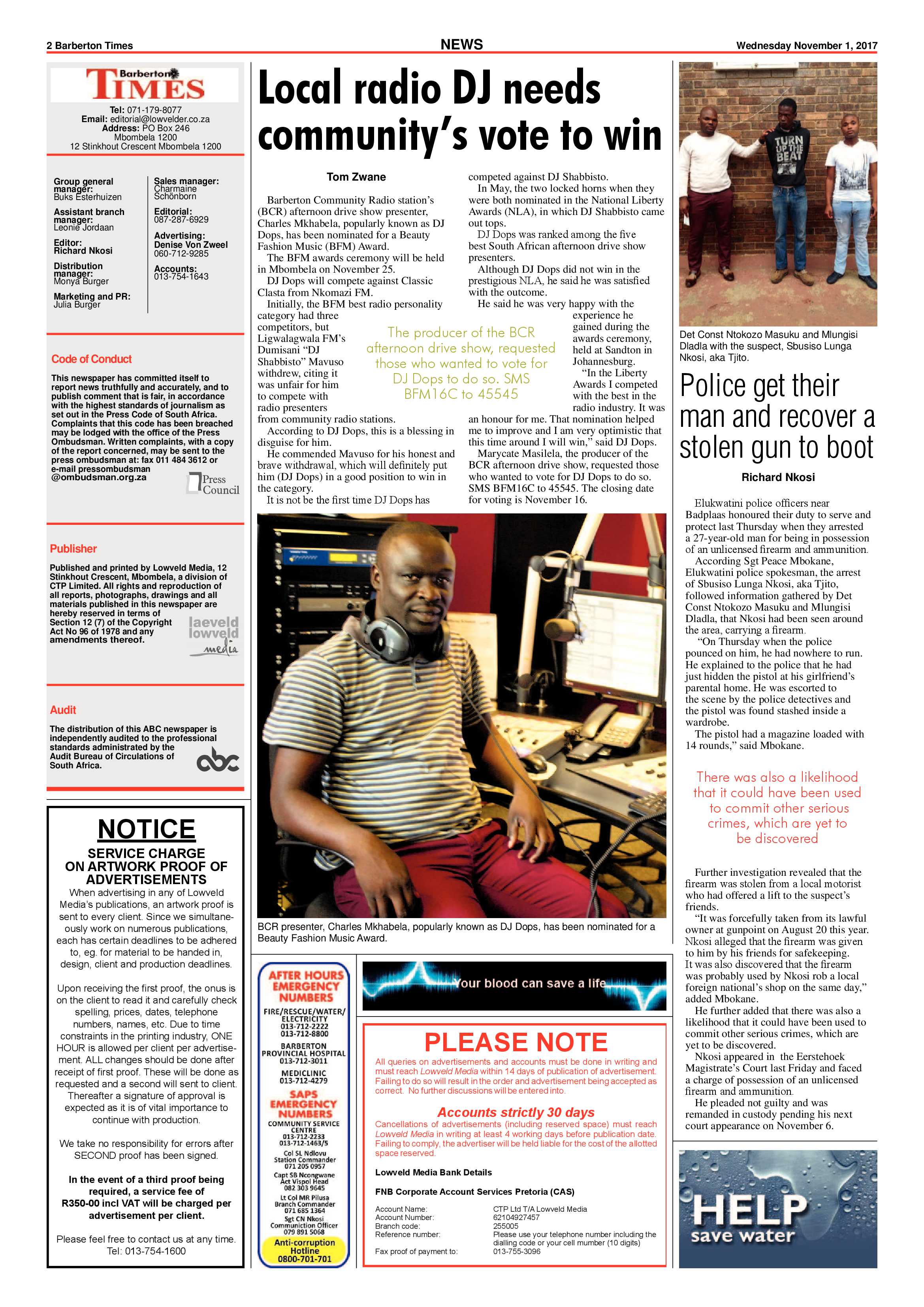 Barberton Times 1 November 2017 page 2