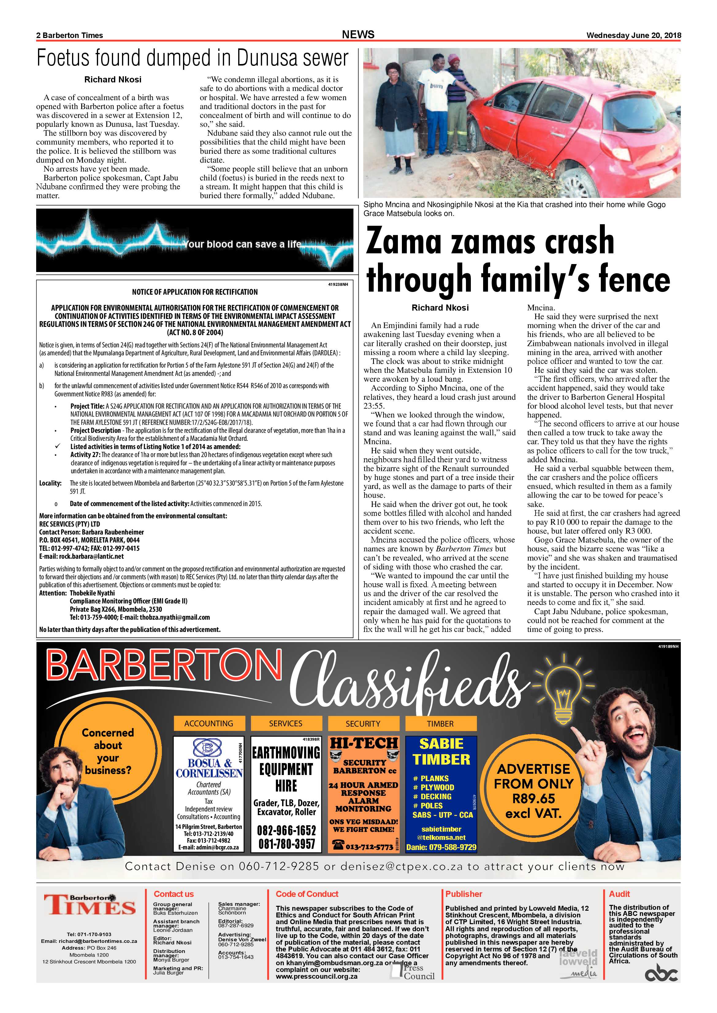 Barberton Times 20 June 2018 page 2