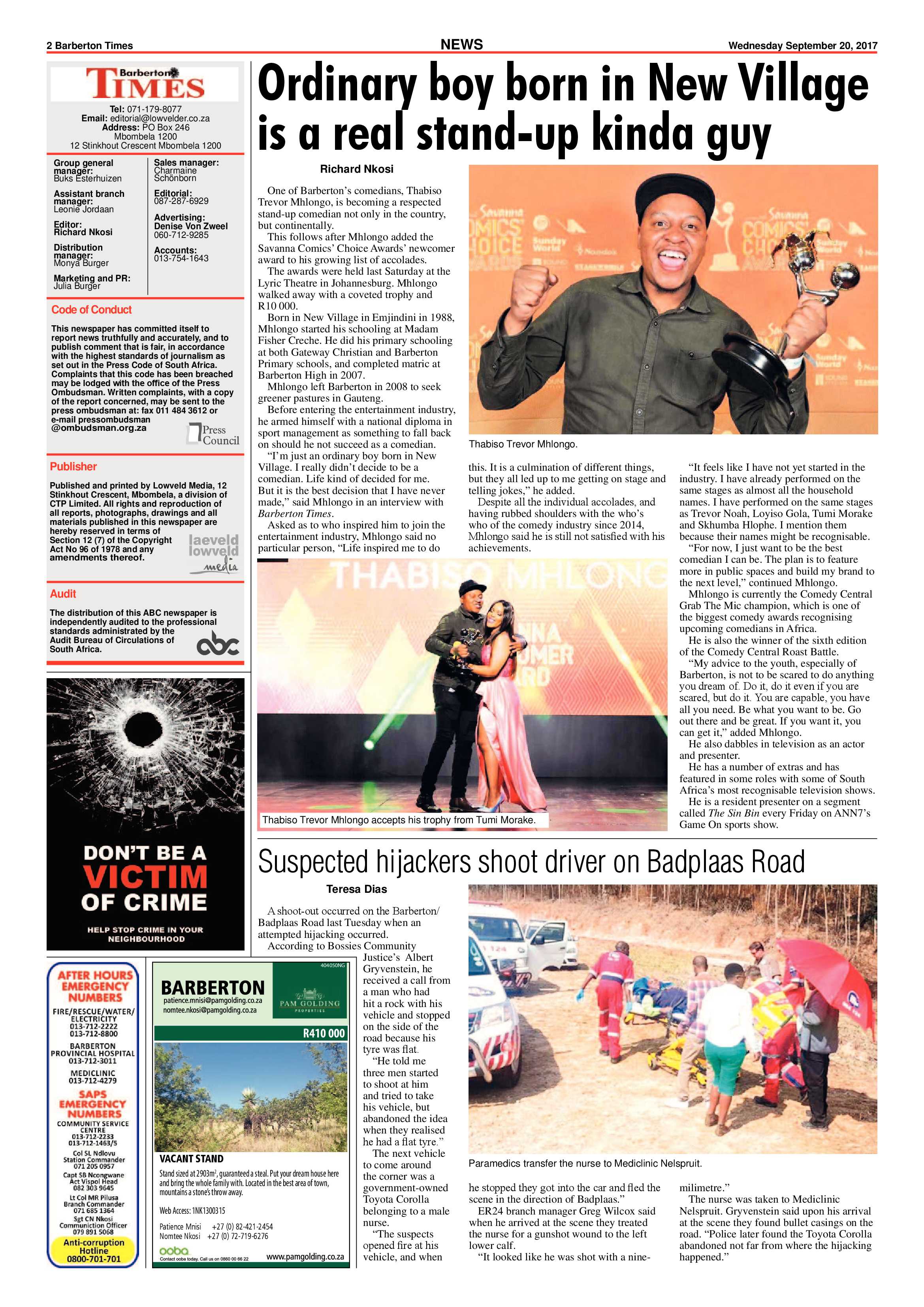 Barberton Times 20 September 2017 page 2
