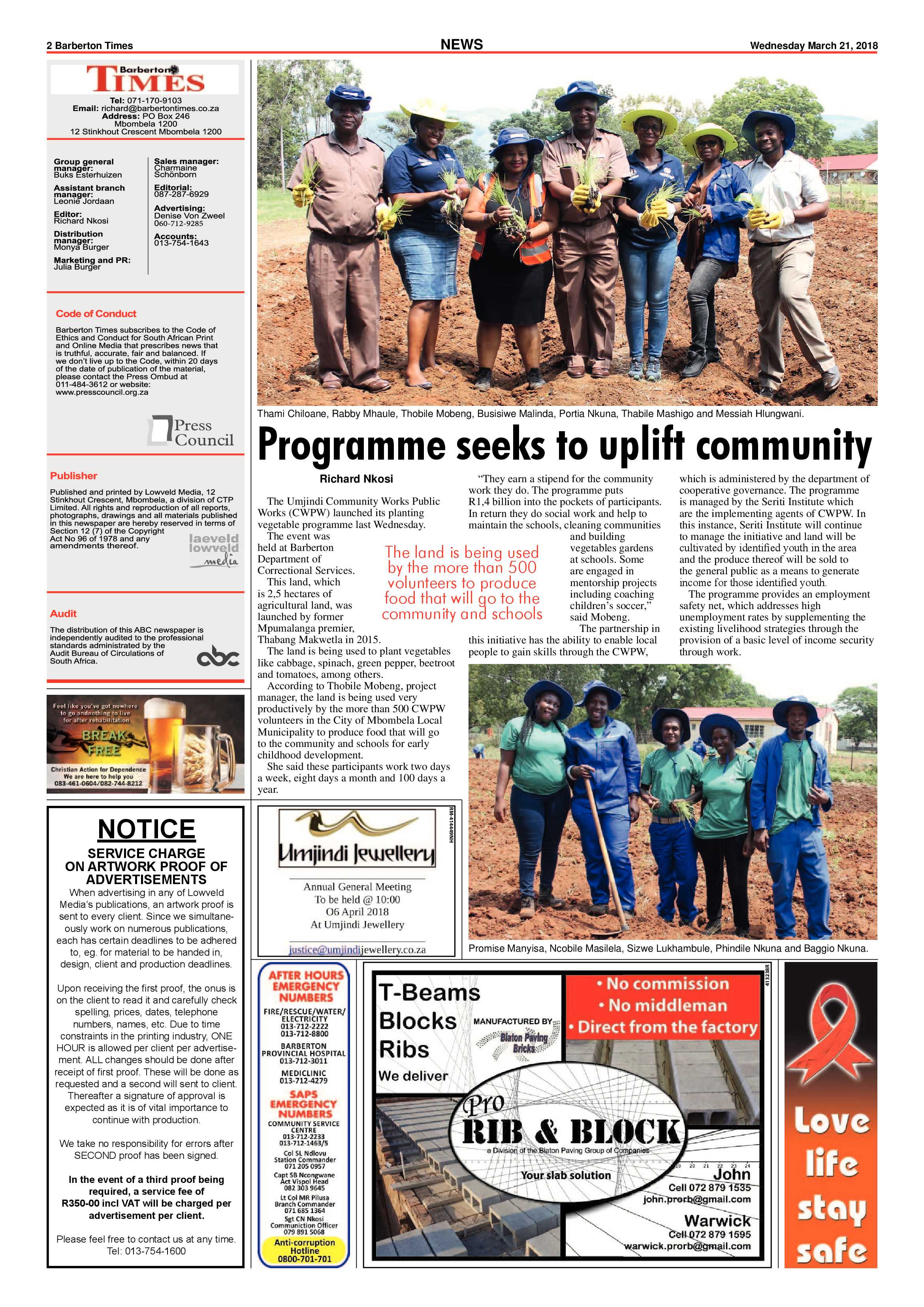 Barberton Times 21 March 2018 page 2