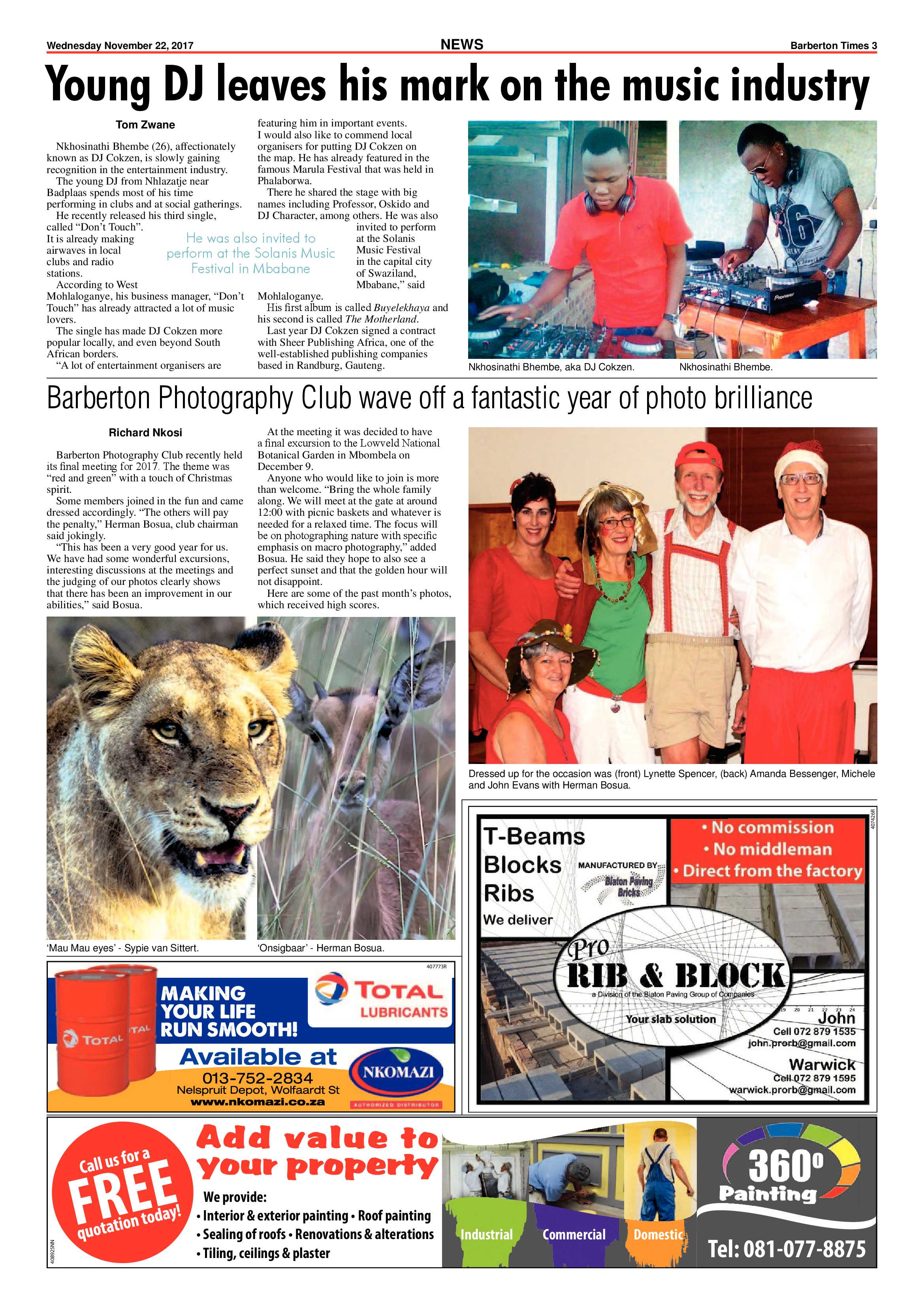 Barberton Times 22 November 2017 page 3