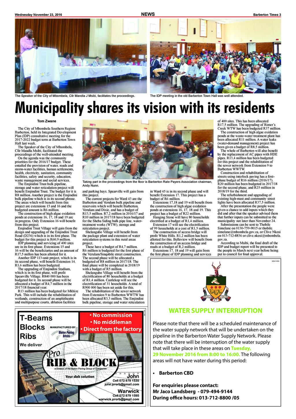 Barberton Times 23 November 2016 page 3