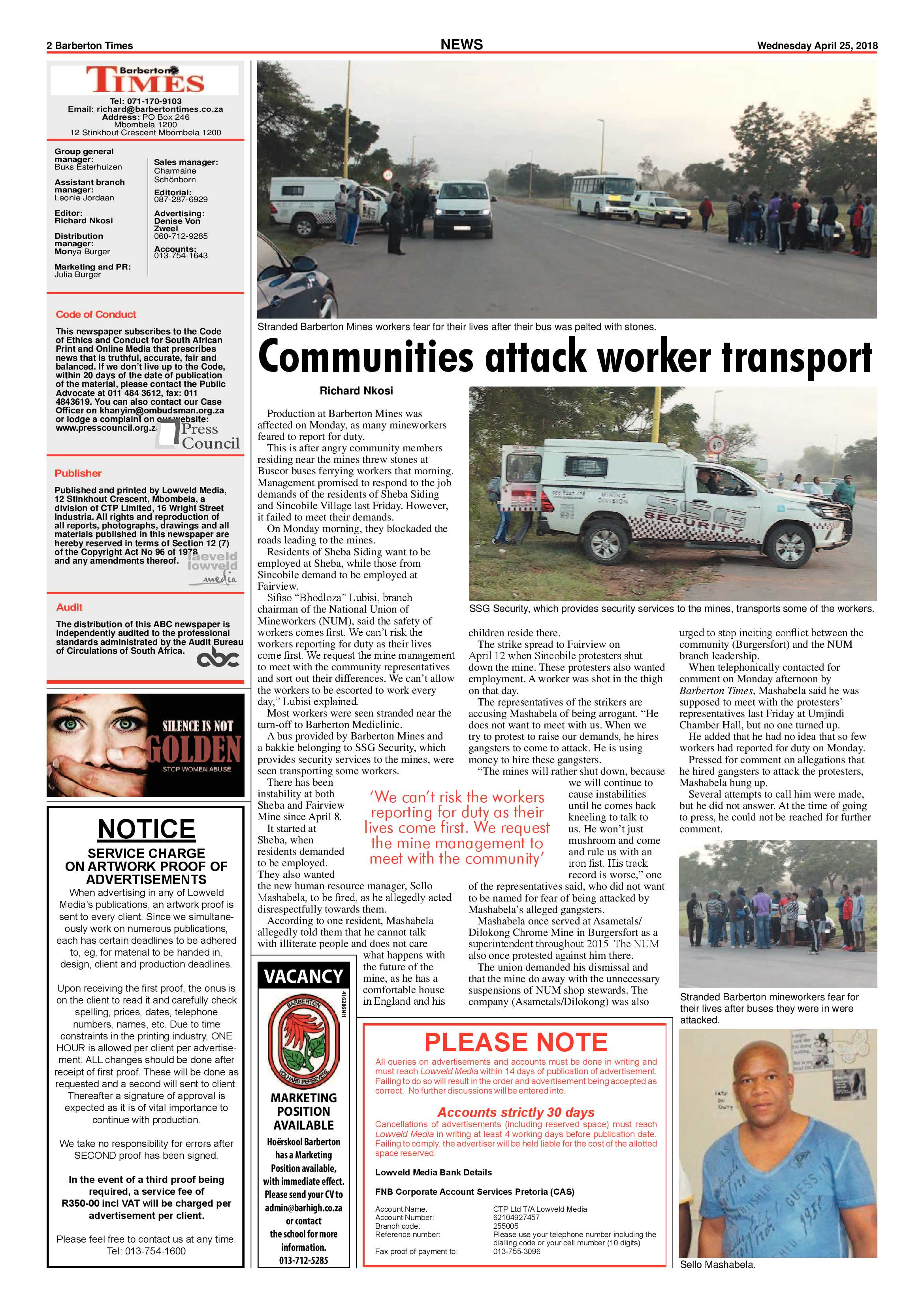 Barberton Times 25 April 2018 page 2