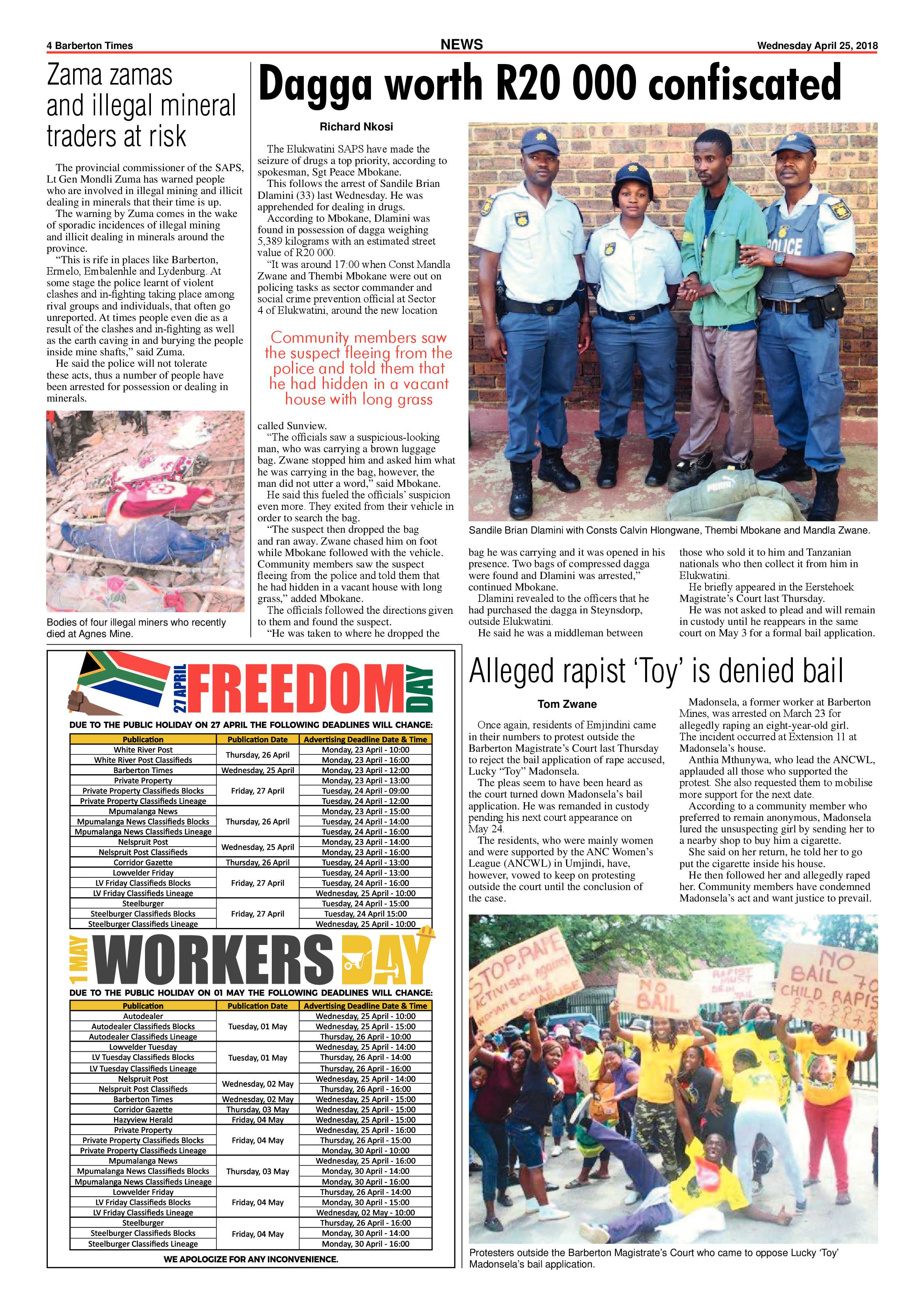 Barberton Times 25 April 2018 page 4