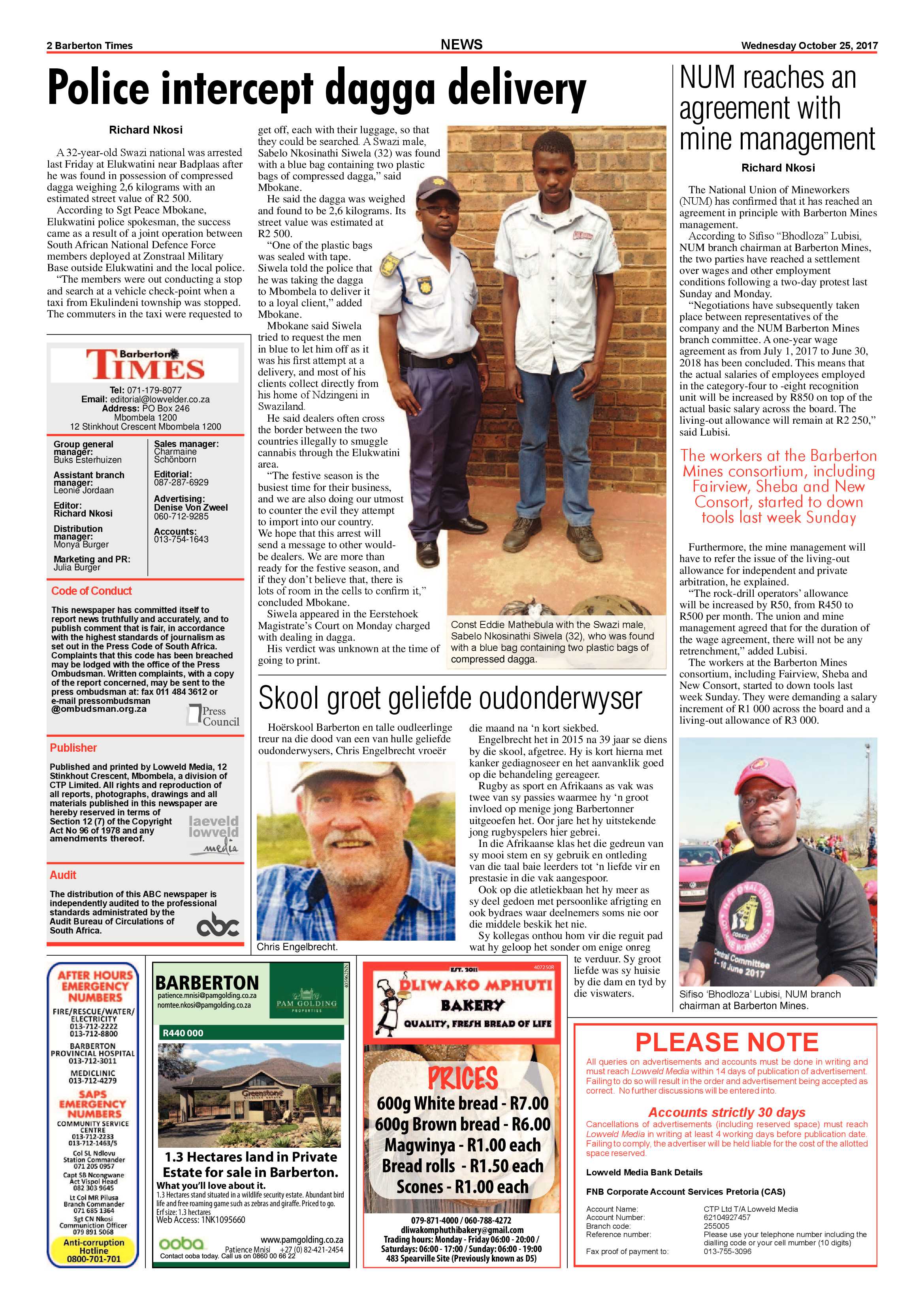 Barberton Times 25 October 2017 page 2