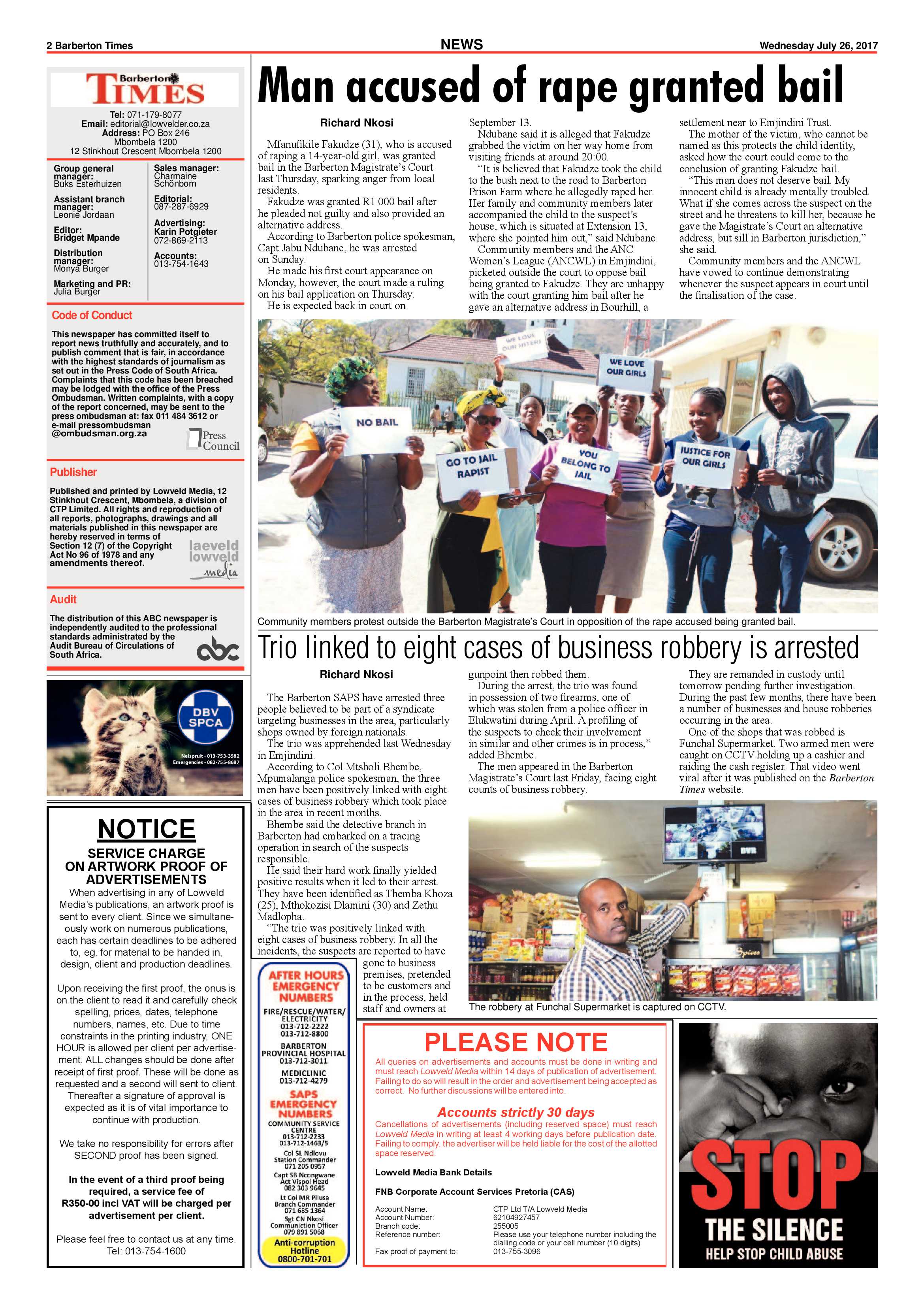 Barberton Times 26 July 2017 page 2