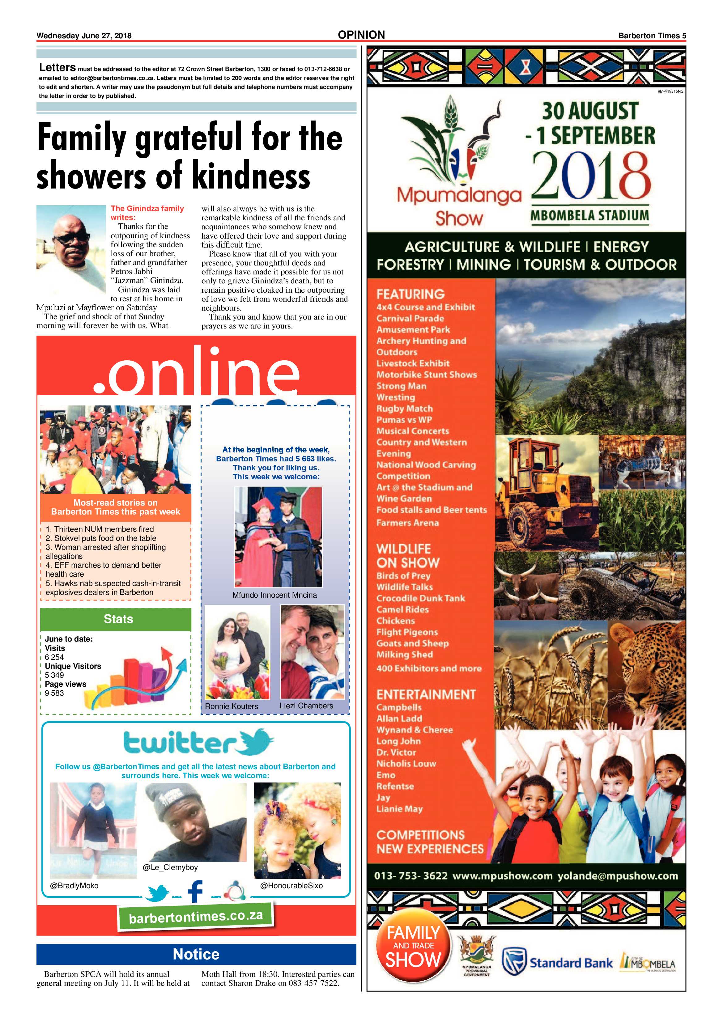 Barberton Times 27 June 2018 page 5
