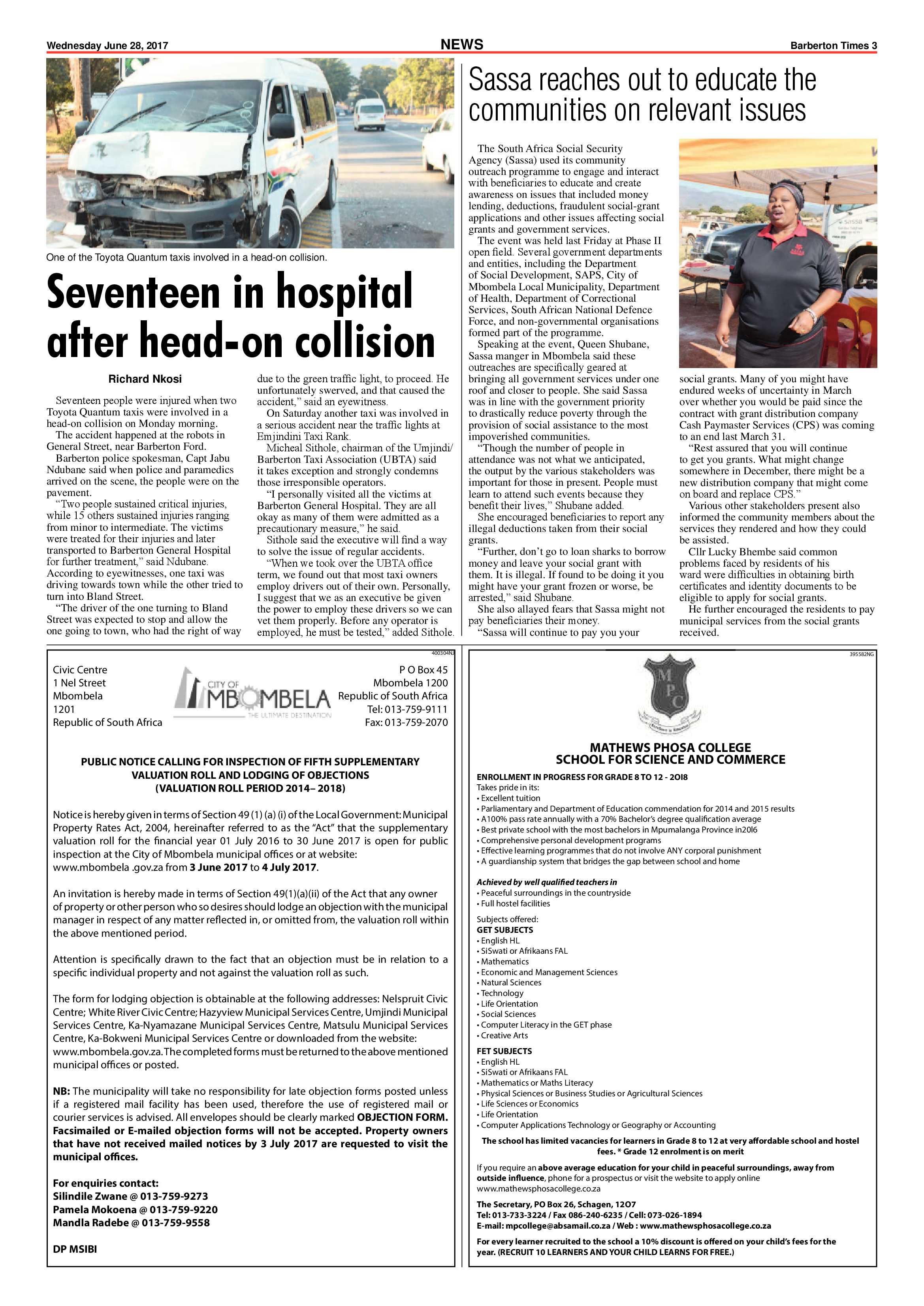 Barberton Times 28 June 2017 page 3