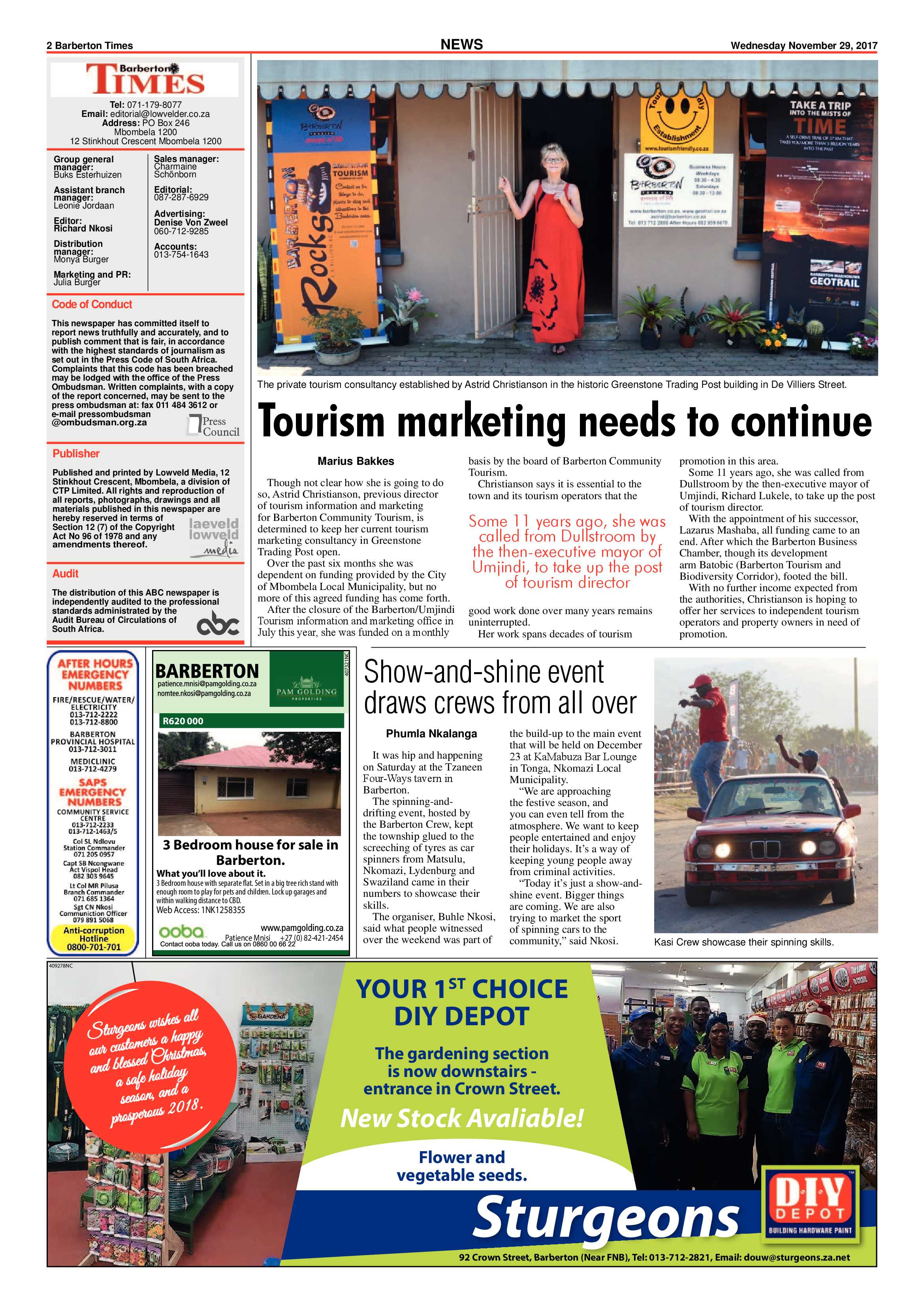 Barberton Times 29 November 2017 page 2