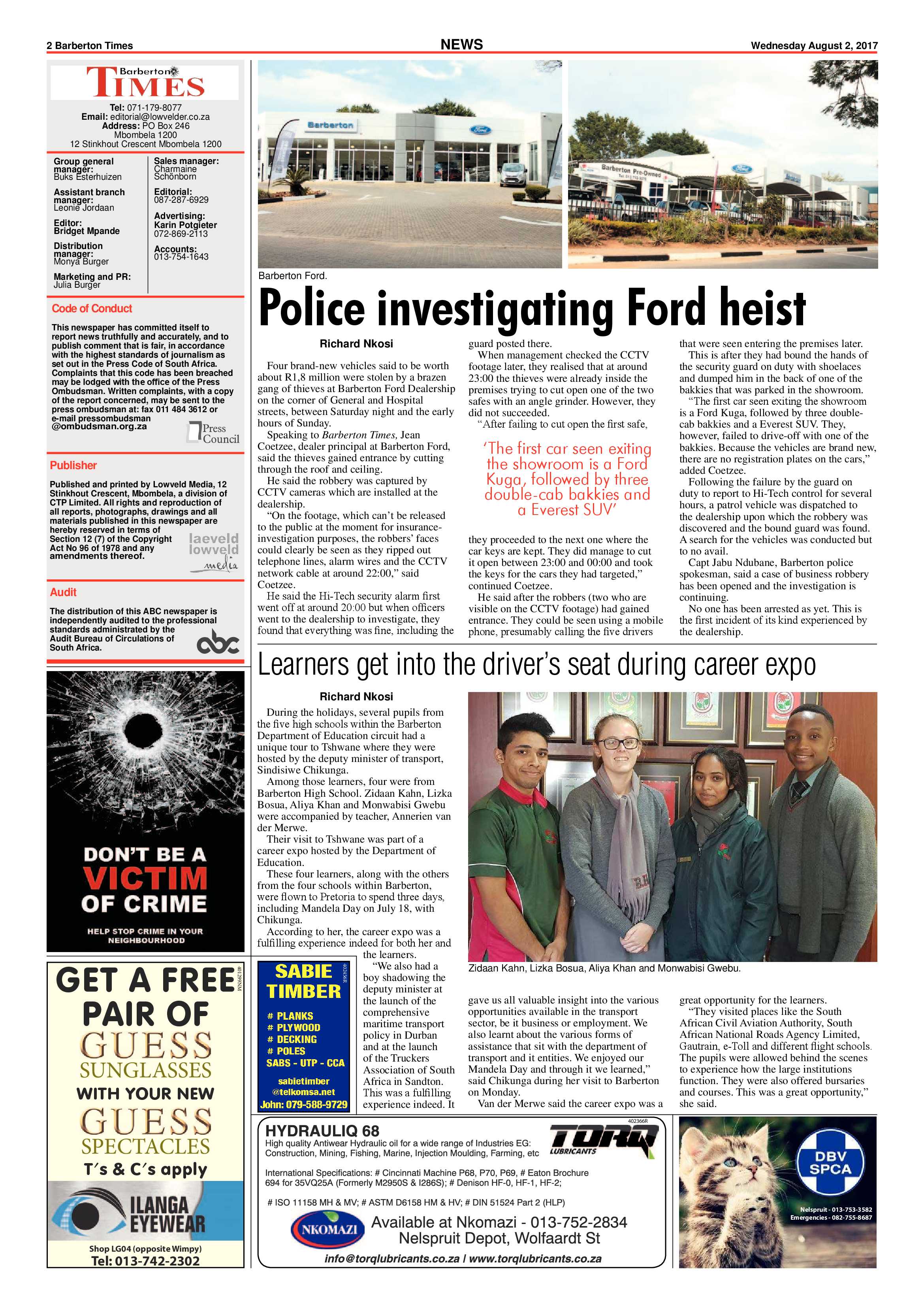 Barberton Times 2 August 2017 page 2