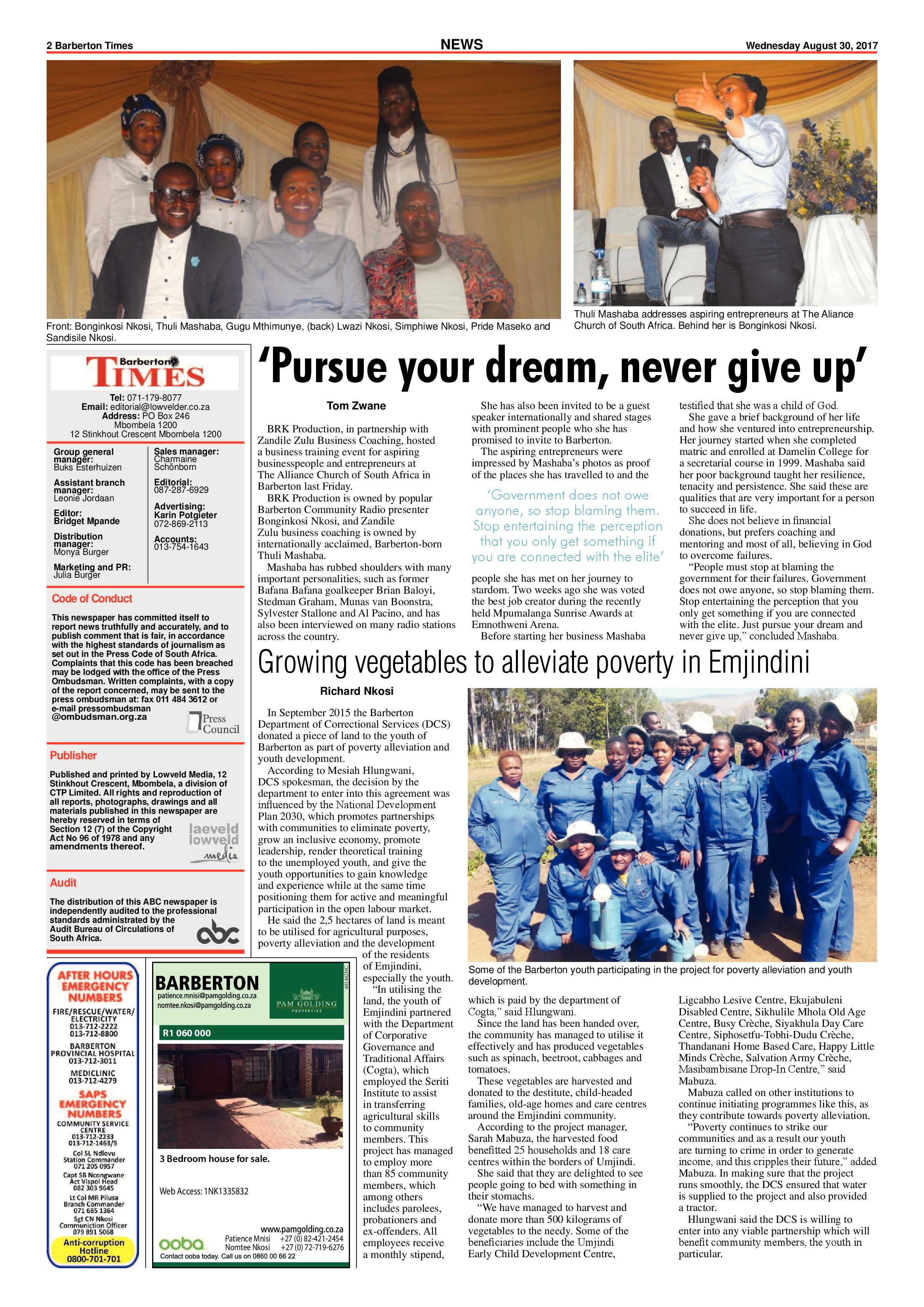 Barberton Times 30 August 2017 page 2