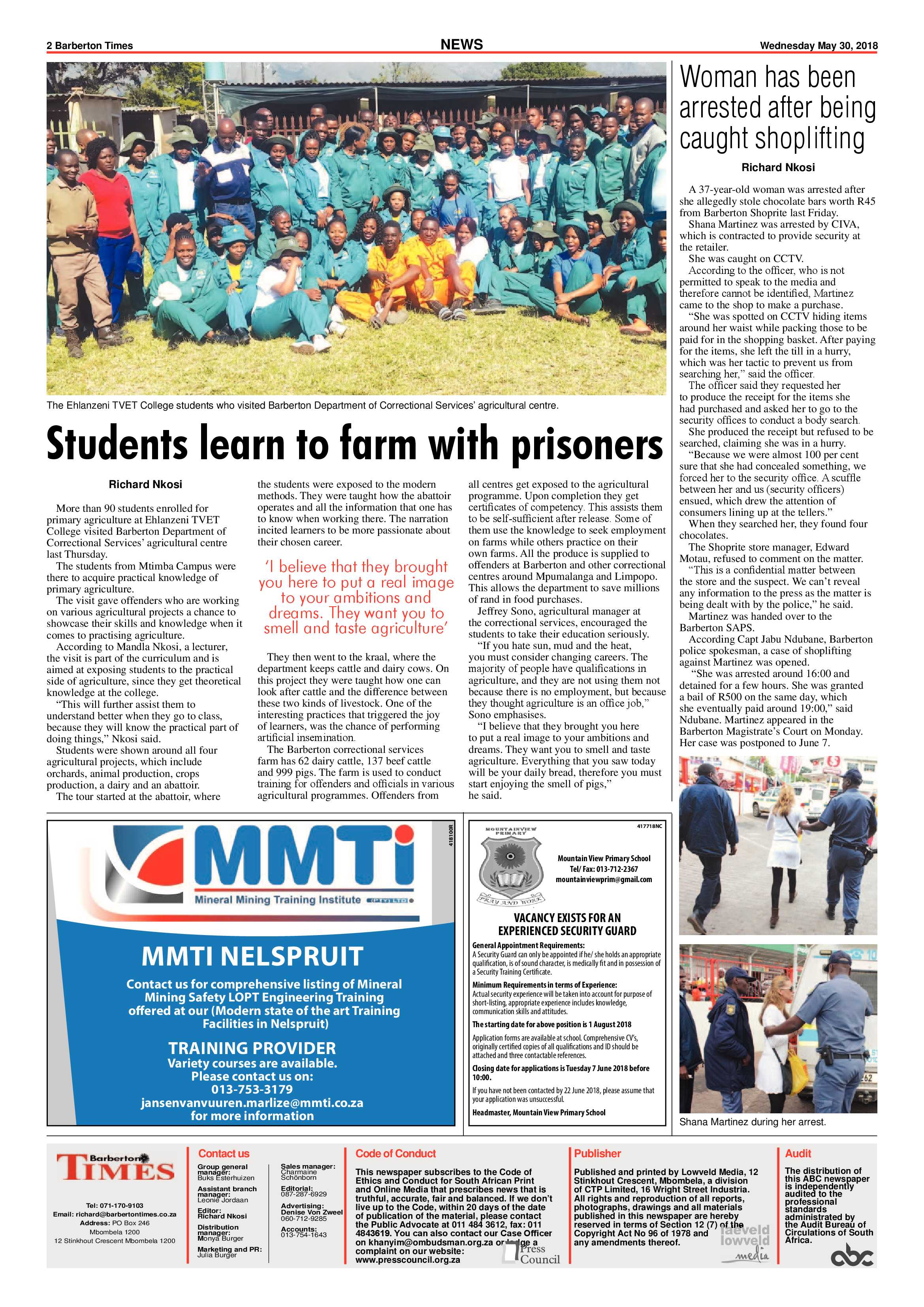 Barberton Times 30 May 2018 page 2