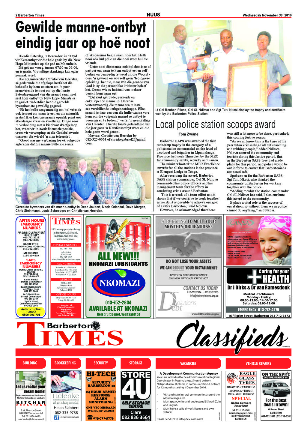 Barberton Times 30 November 2016 page 2