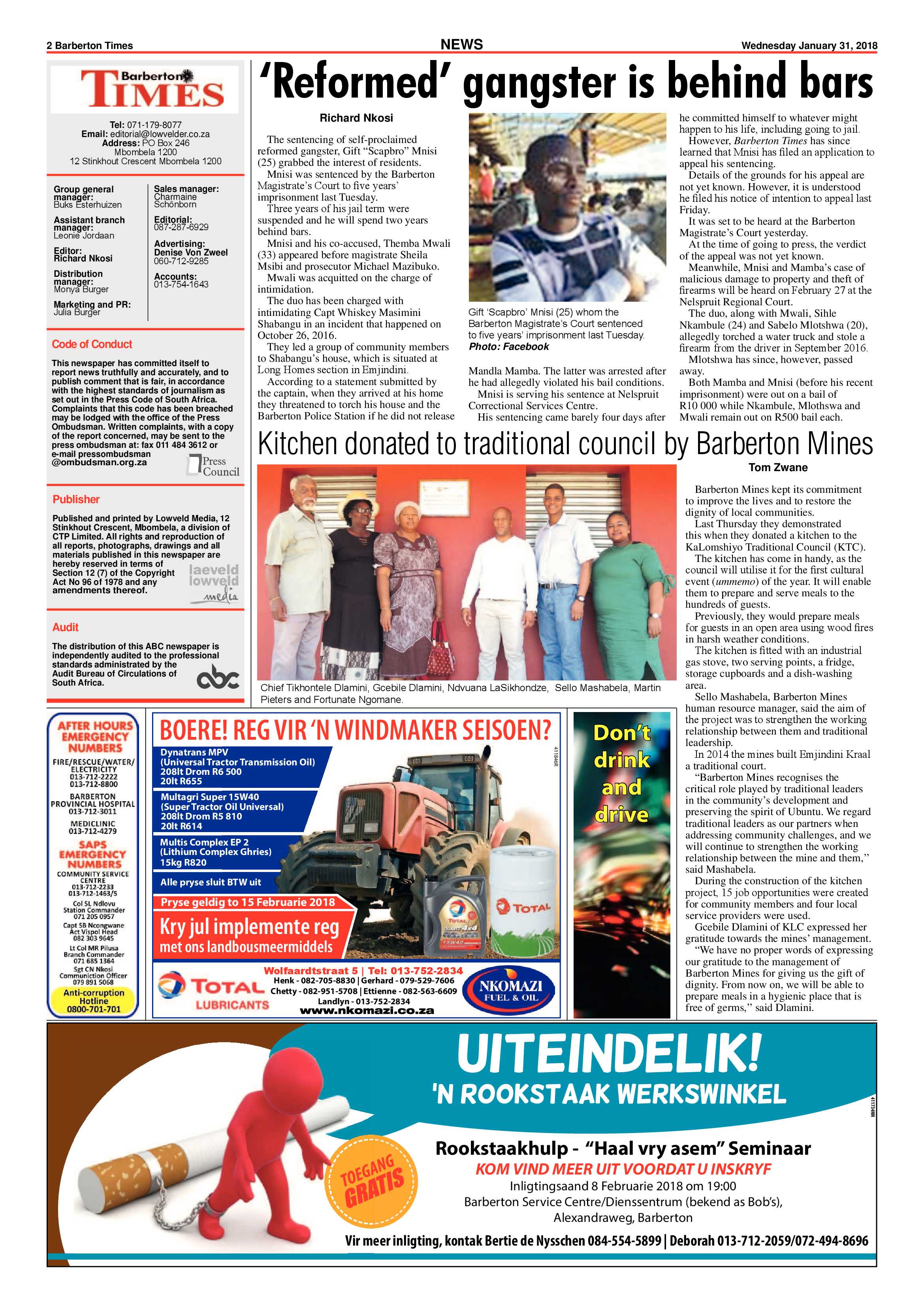 Barberton Times 31 January 2018 page 2