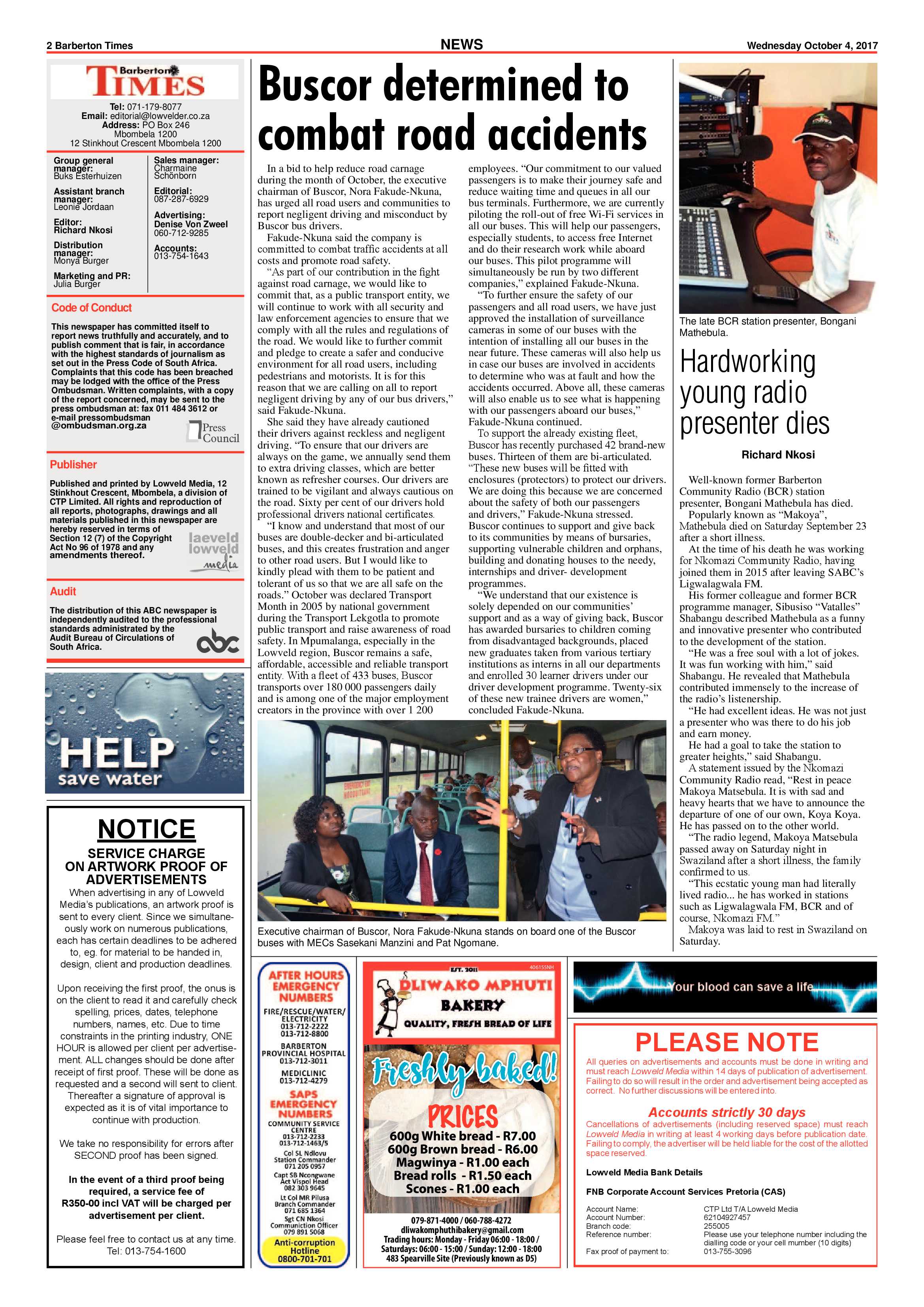 Barberton Times 4 October 2017 page 2