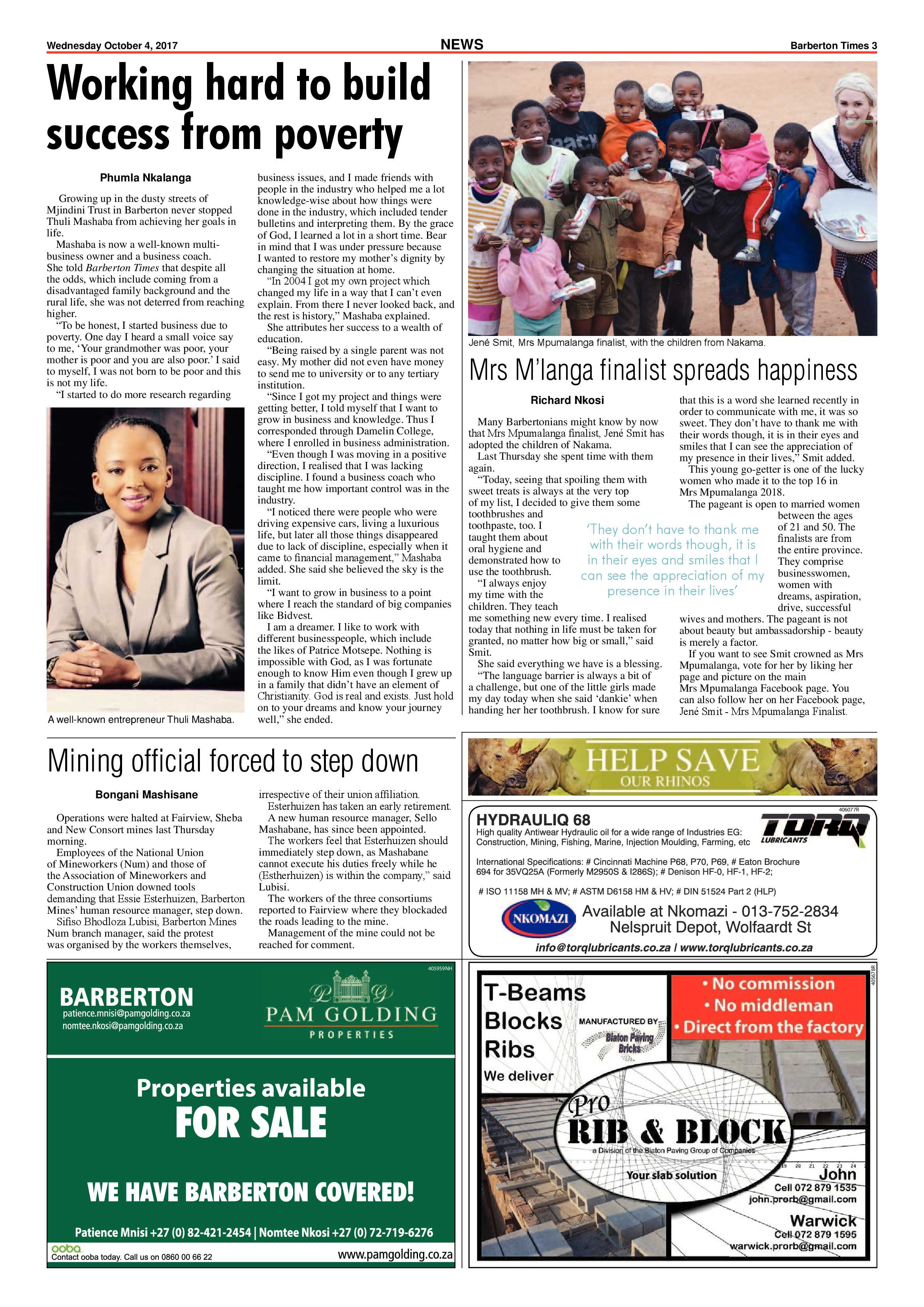 Barberton Times 4 October 2017 page 3