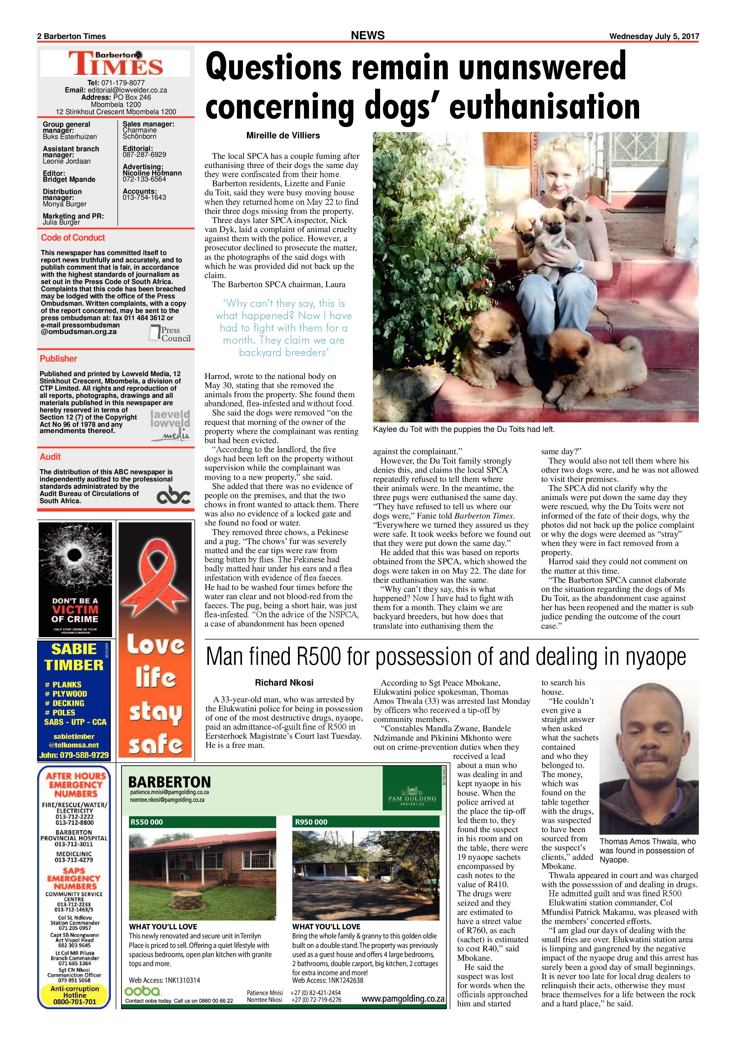 Barberton Times 5 July 2017 page 2