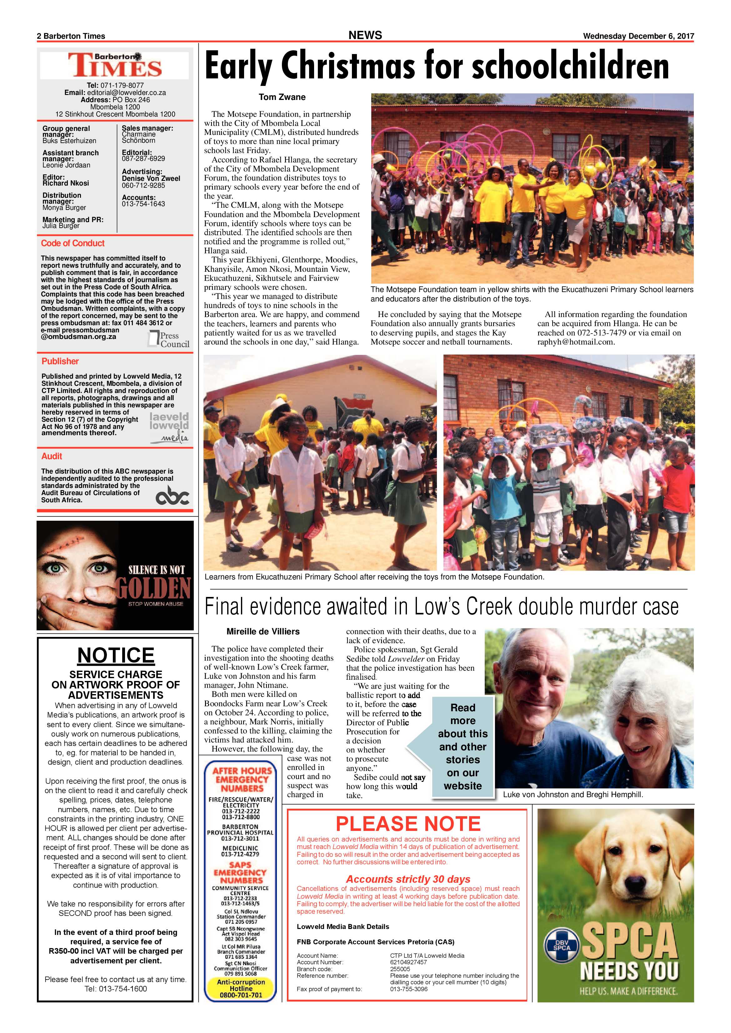Barberton Times 6 December 2017 page 2
