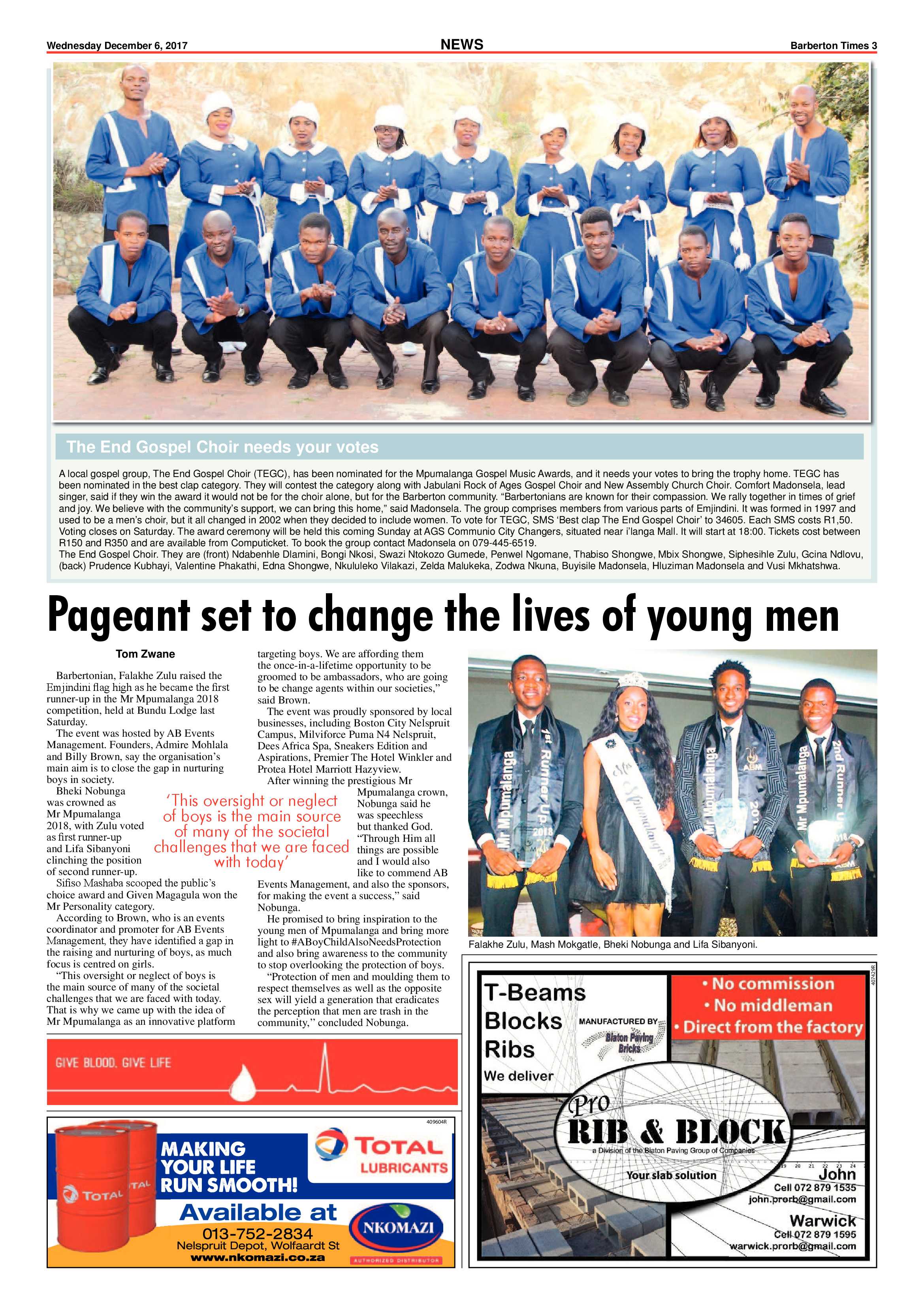 Barberton Times 6 December 2017 page 3