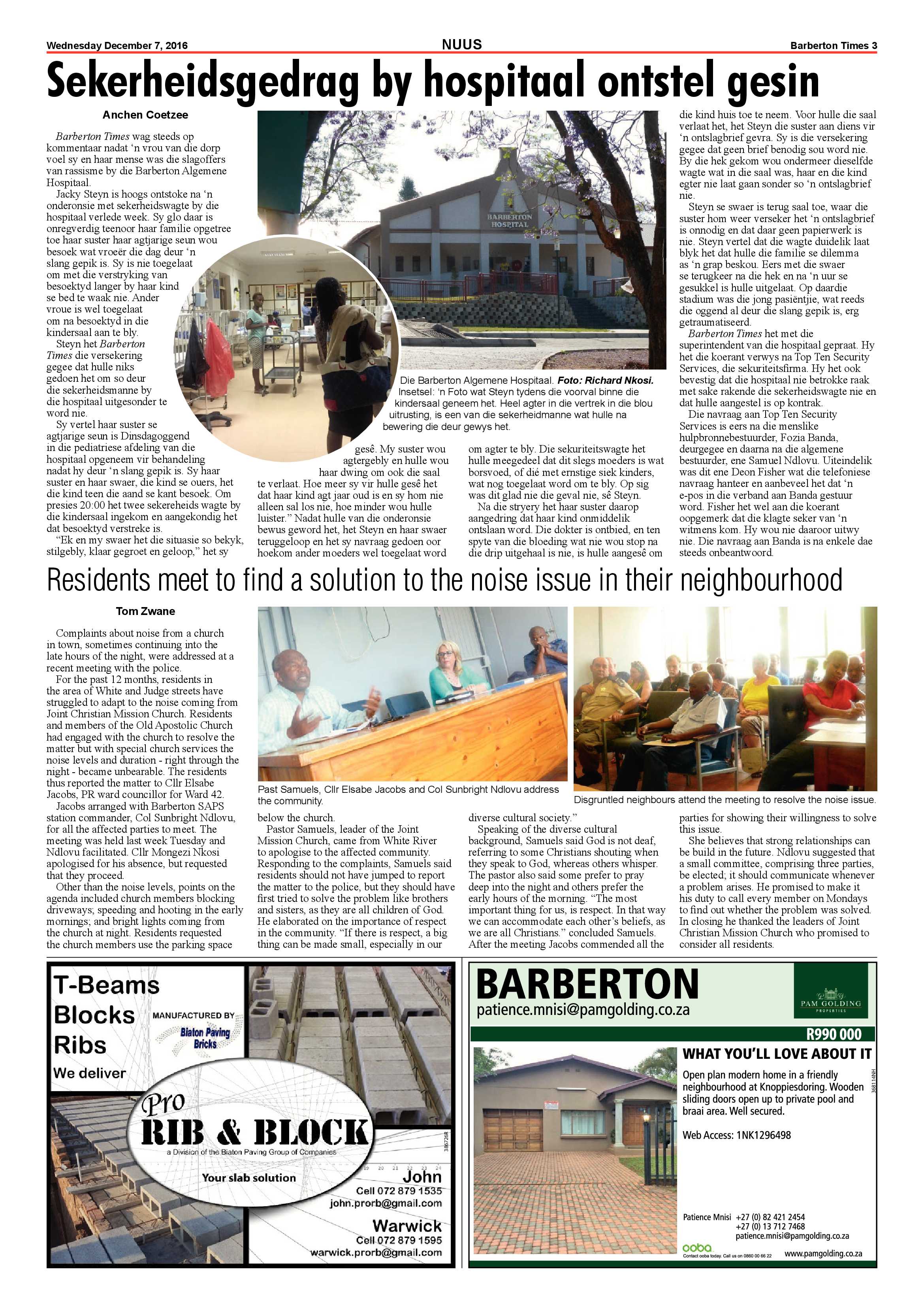 Barberton Times 7 December 2016 page 3