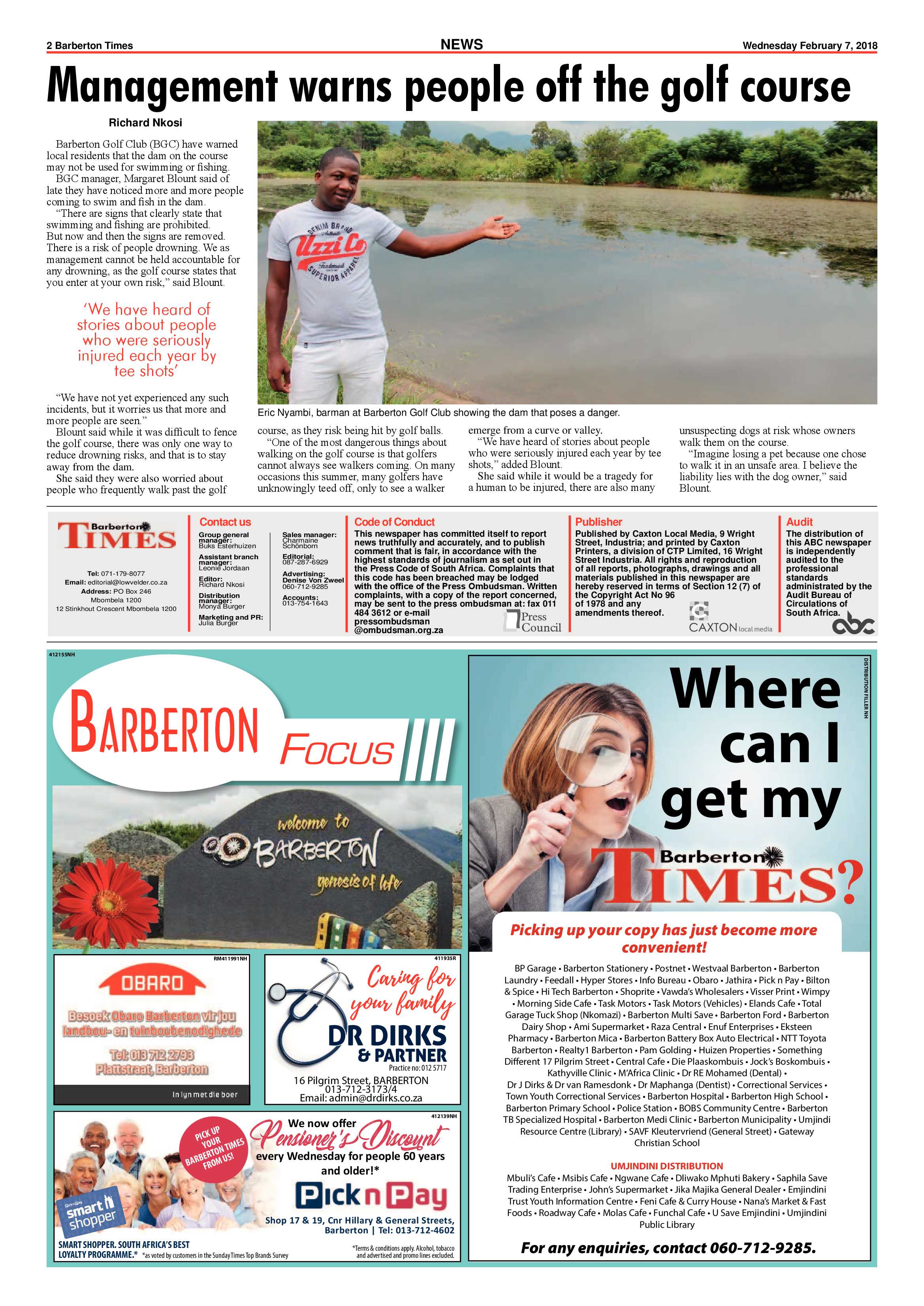 Barberton Times 7 February 2018 page 2