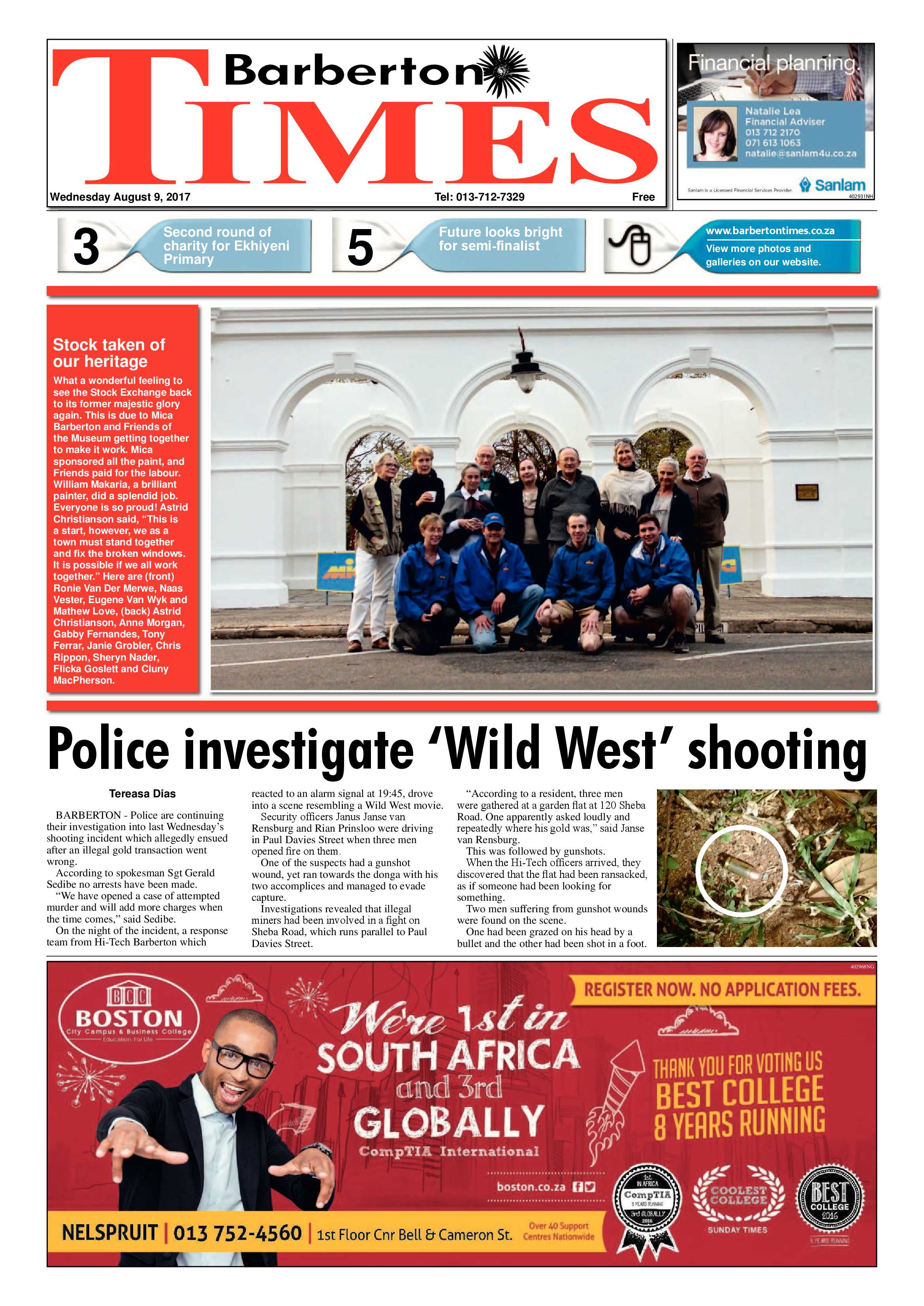 Barberton Times 9 August 2017 page 1